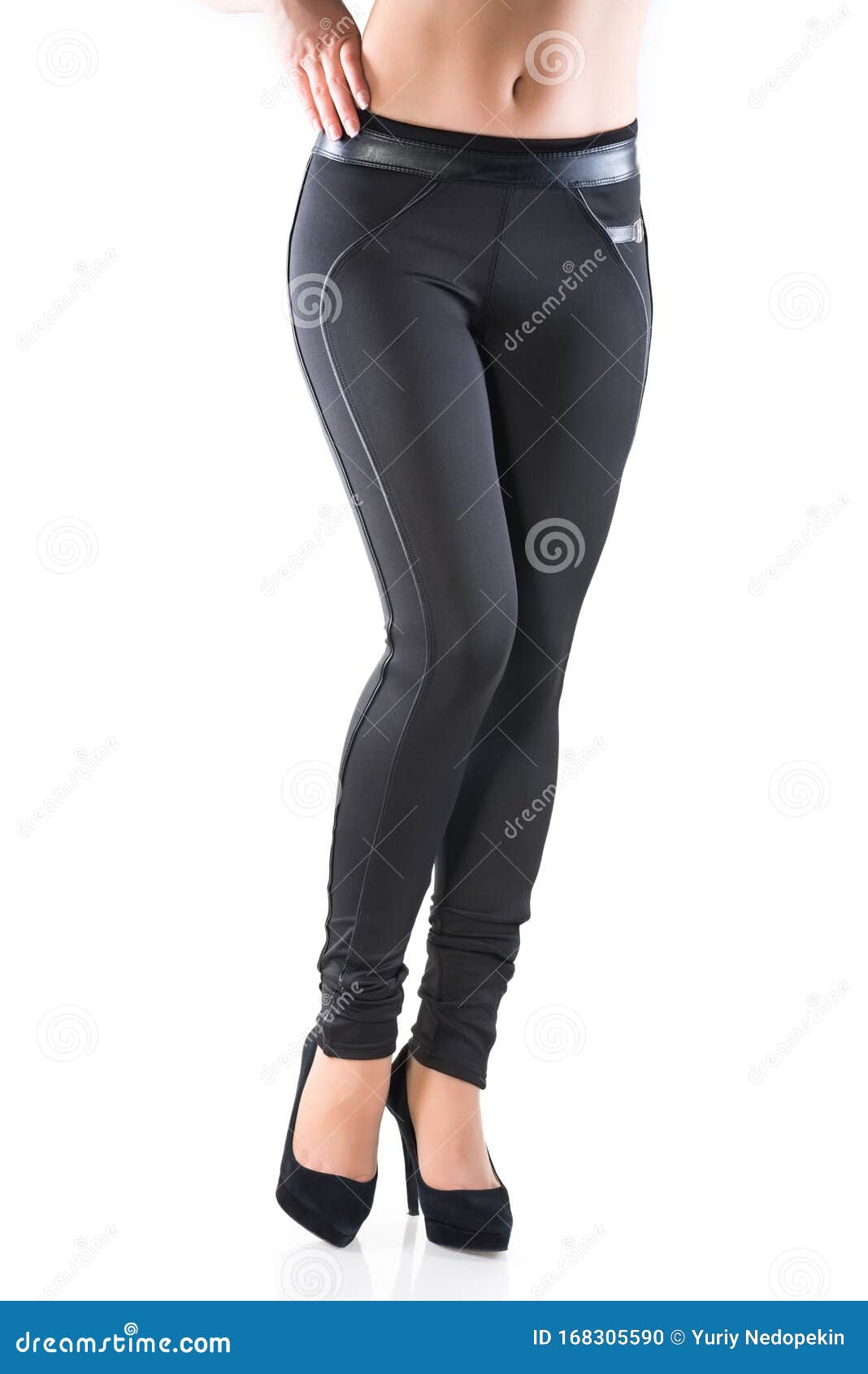 Beautiful Young Woman in Ripped Leggings Stock Photo - Image of legs,  background: 168305590