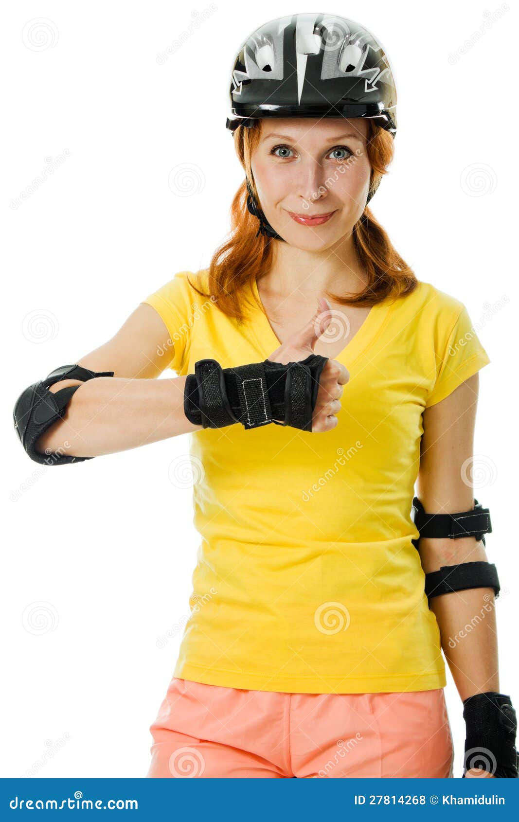 Beautiful Young Woman on Roller Skates Stock Photo Image of active