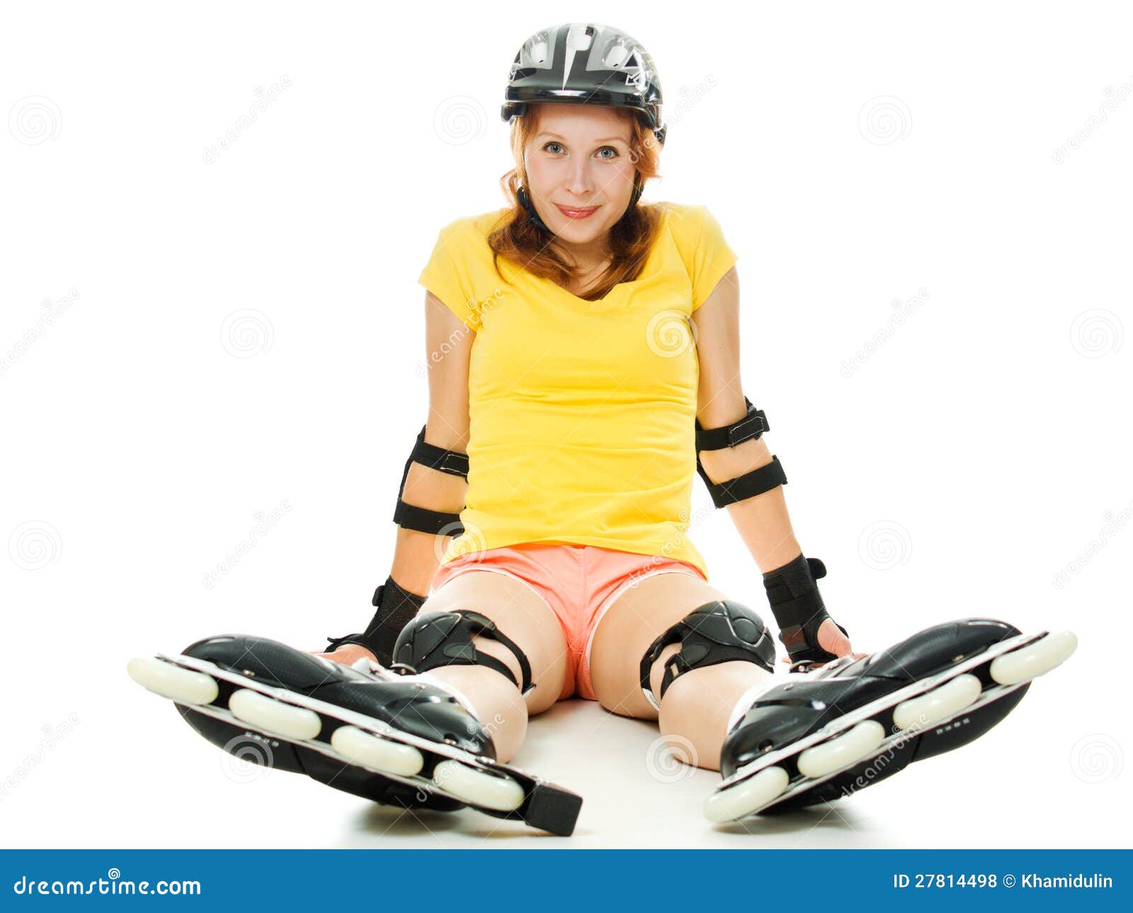 Beautiful Young Woman on Roller Skates Stock Photo Image of female