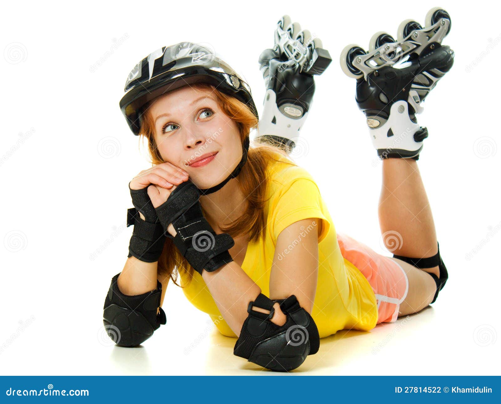 Beautiful Young Woman on Roller Skates Stock Photo Image of nice