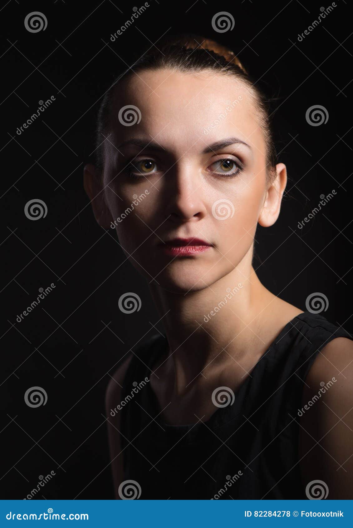 The Beautiful Young Woman with Scarlet Lipstick Stock Photo - Image of ...