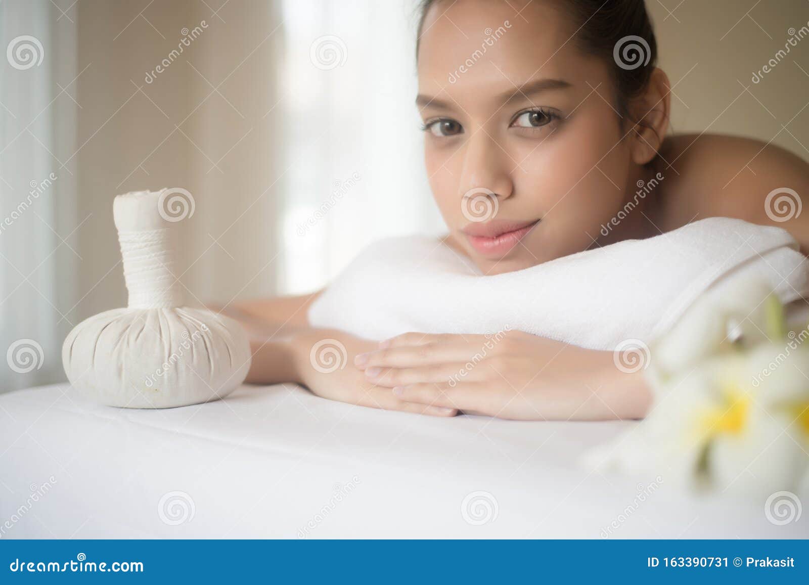 Beautiful Young Woman In Spa Salon Massage Stock Image Image Of