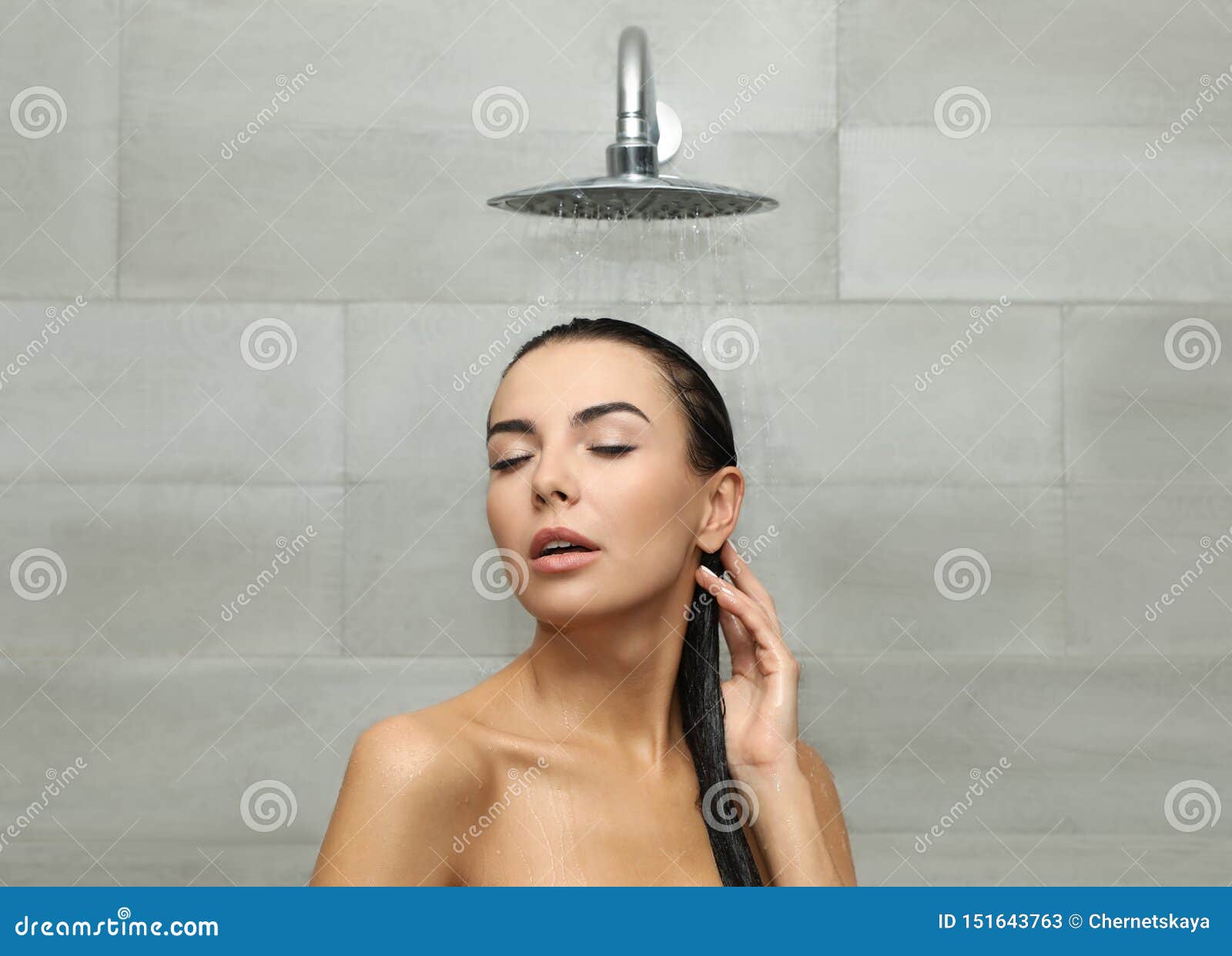 Beautiful Young Woman Taking Shower Stock Image Image Of Caucasian Fresh 151643763 