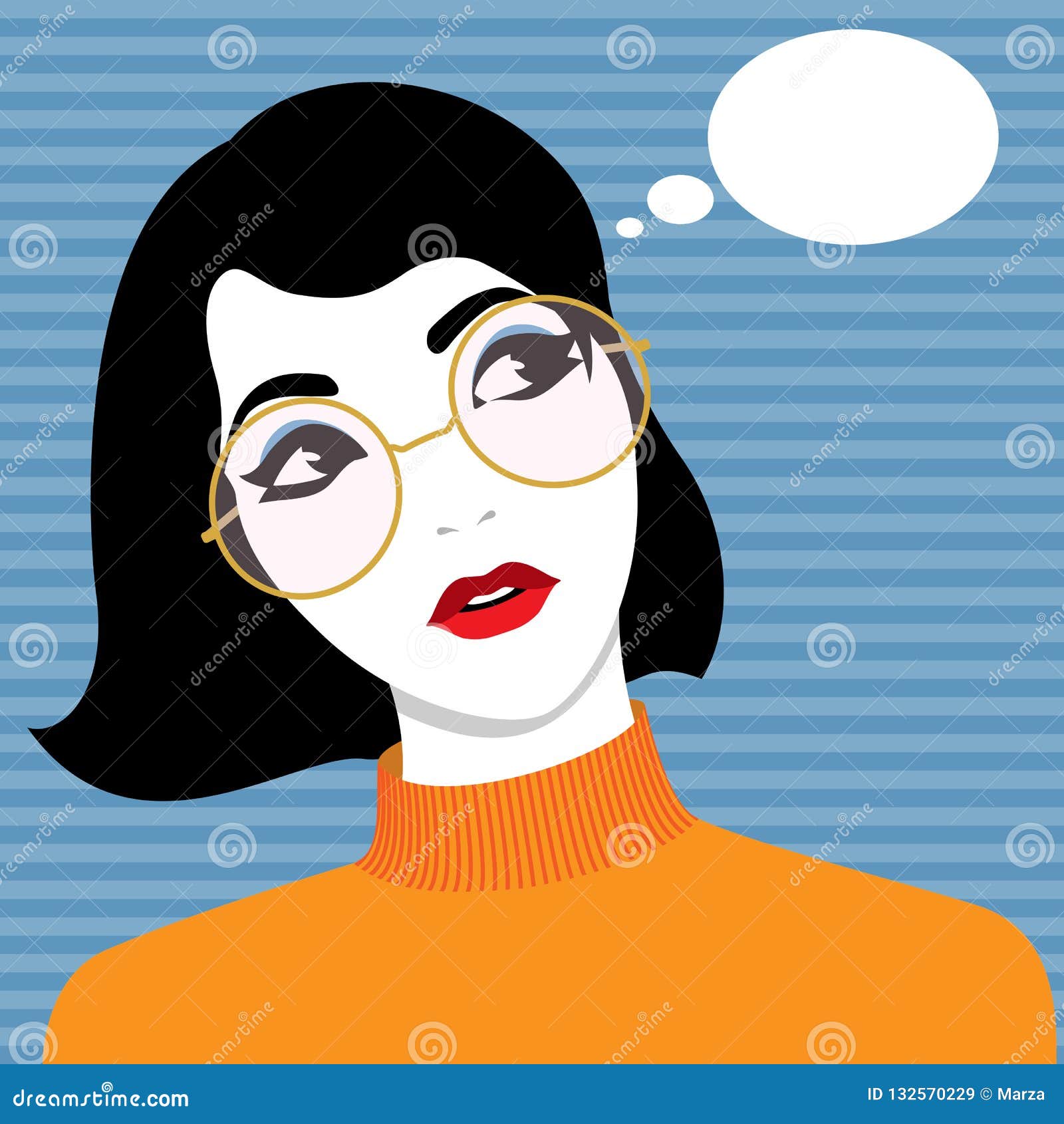 Download Beautiful Young Woman Wearing Glasses Stock Vector ...