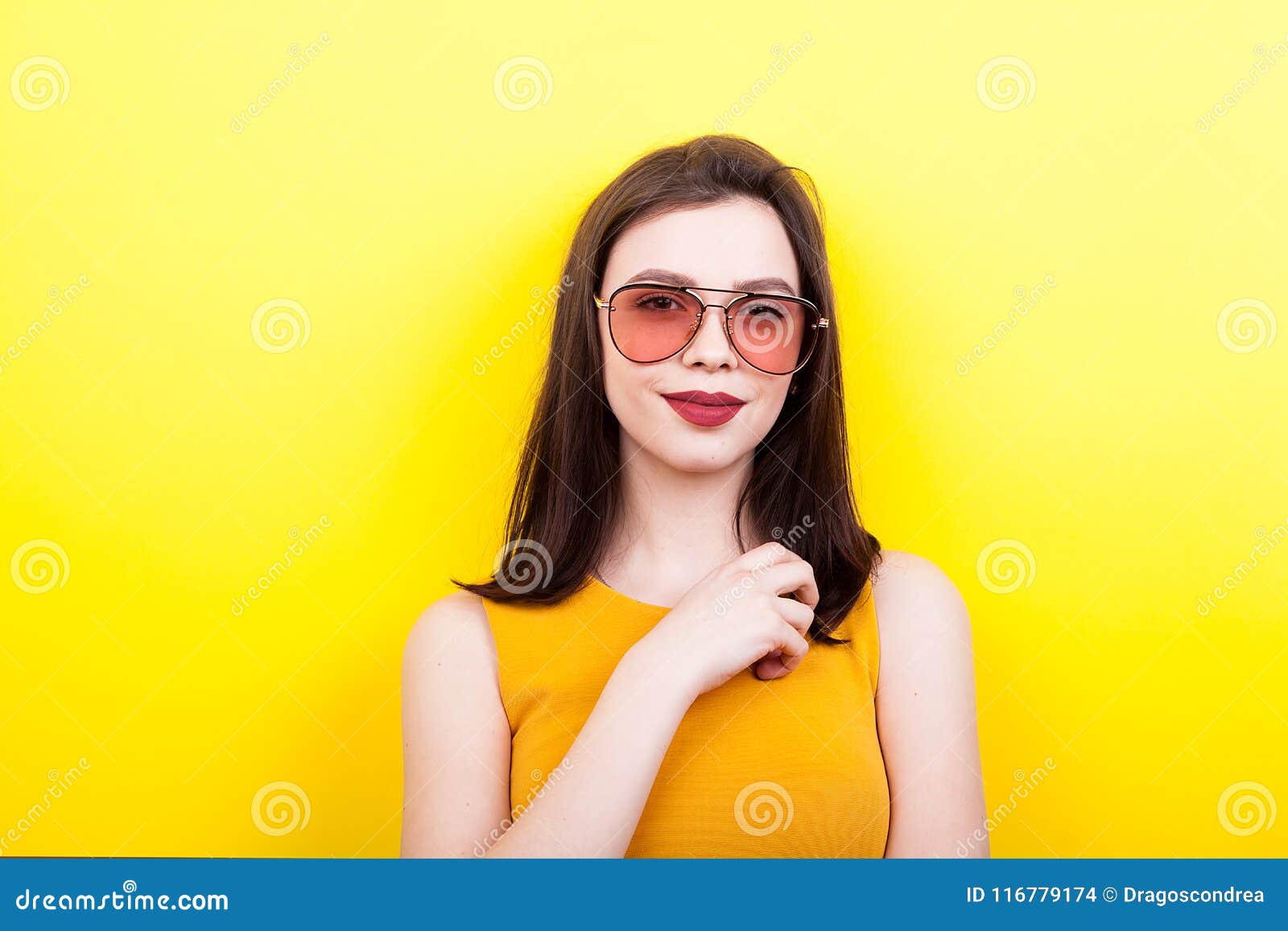 Beautiful Young Woman Wearing Sunglasses Stock Photo - Image of ...