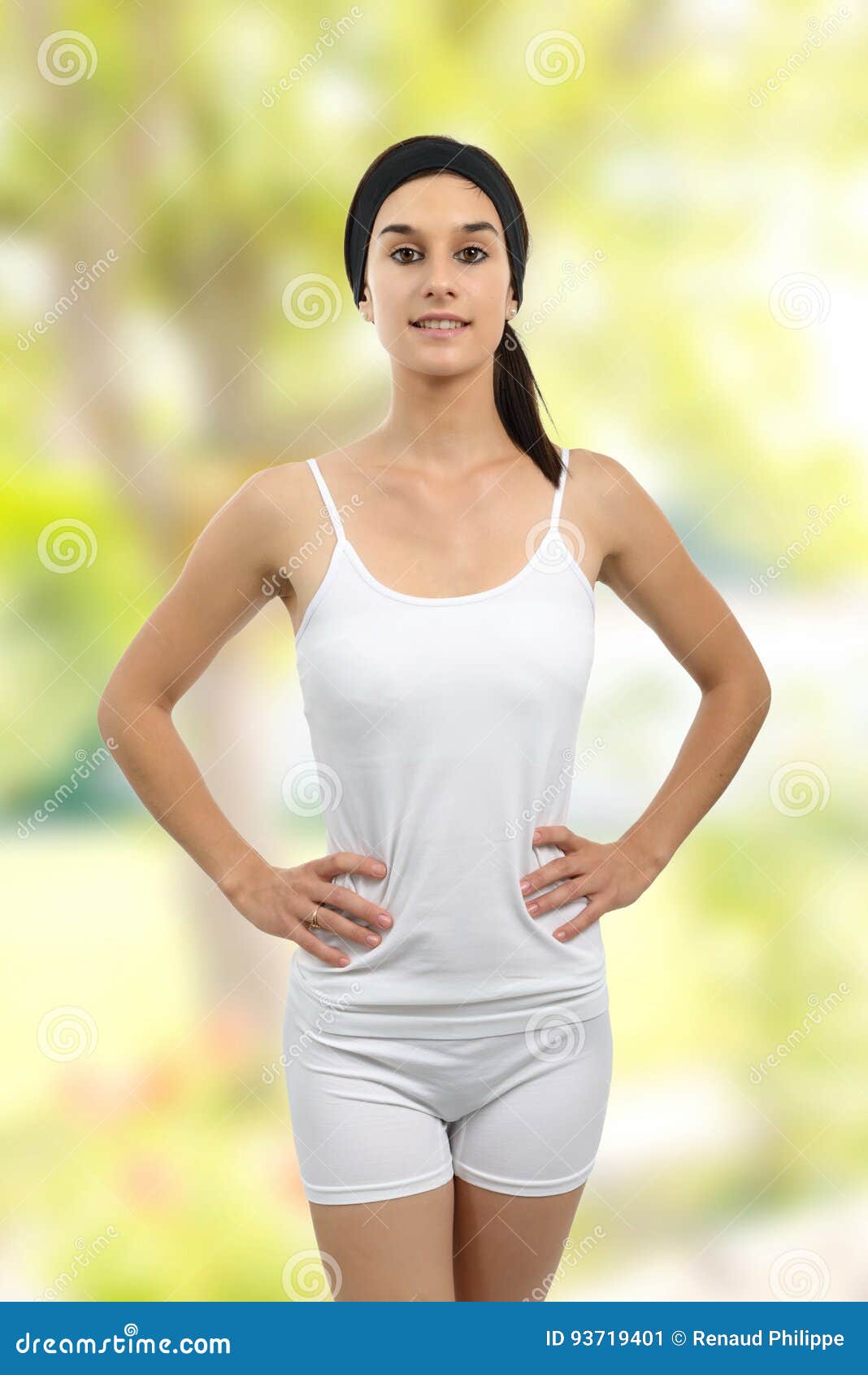 Beautiful Young Woman in White Underwear Stock Image Image of belly