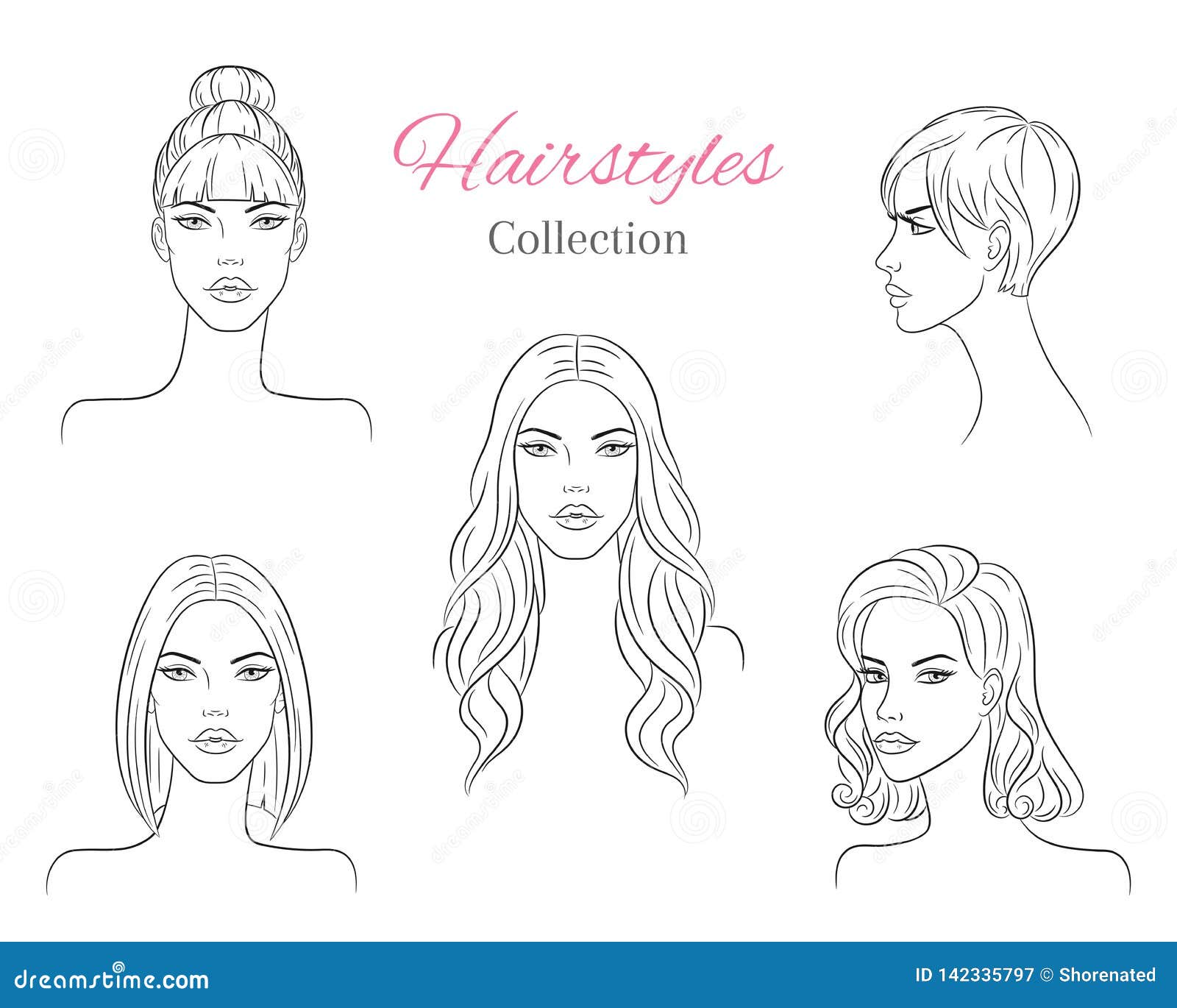 Beautiful Young Women with Fashion Trendy Hairstyles. Vector Sketch Illustration. Stock Vector - Illustration of icon, pretty: 142335797 Beautiful Young Women with Fashion Trendy Hairstyles. Vector Sketch Illustration. Stock Vector - Illustration of icon, pretty: 142335797