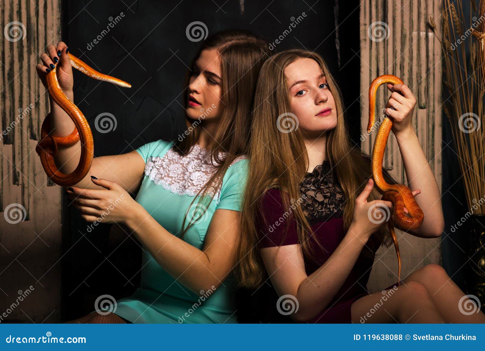 Snakes girl and Young Girl's