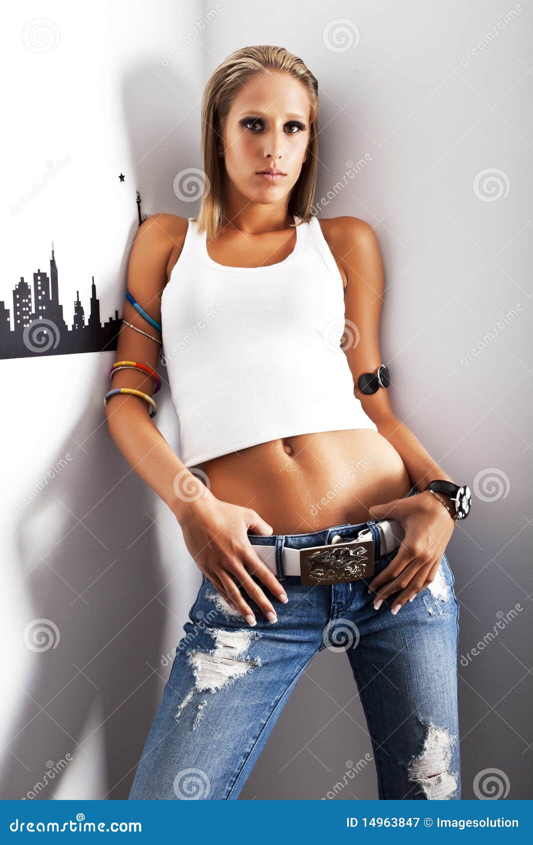 girl wearing jeans and top