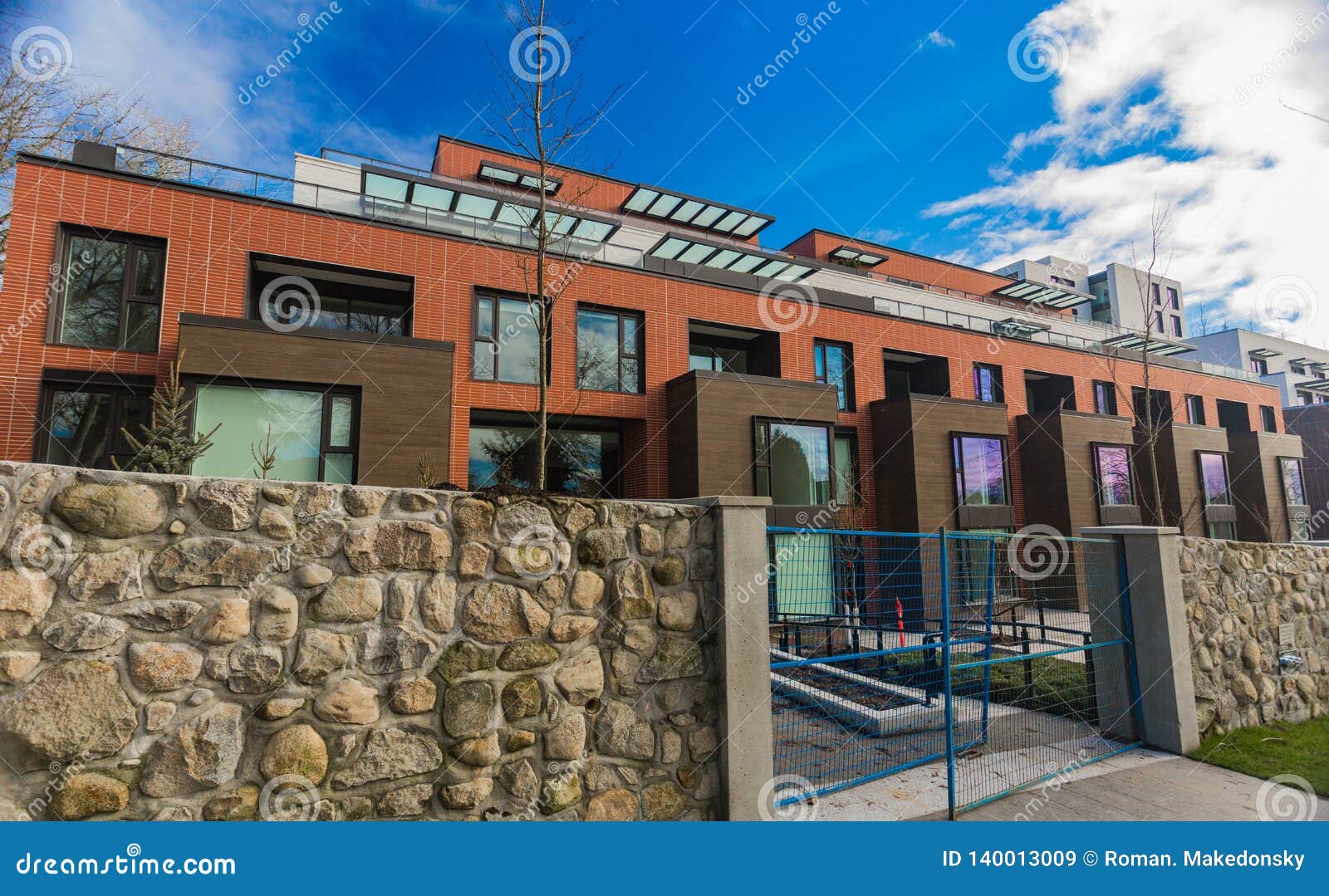 Beautiful Townhomes New Development. Modern Apartment Complex Under