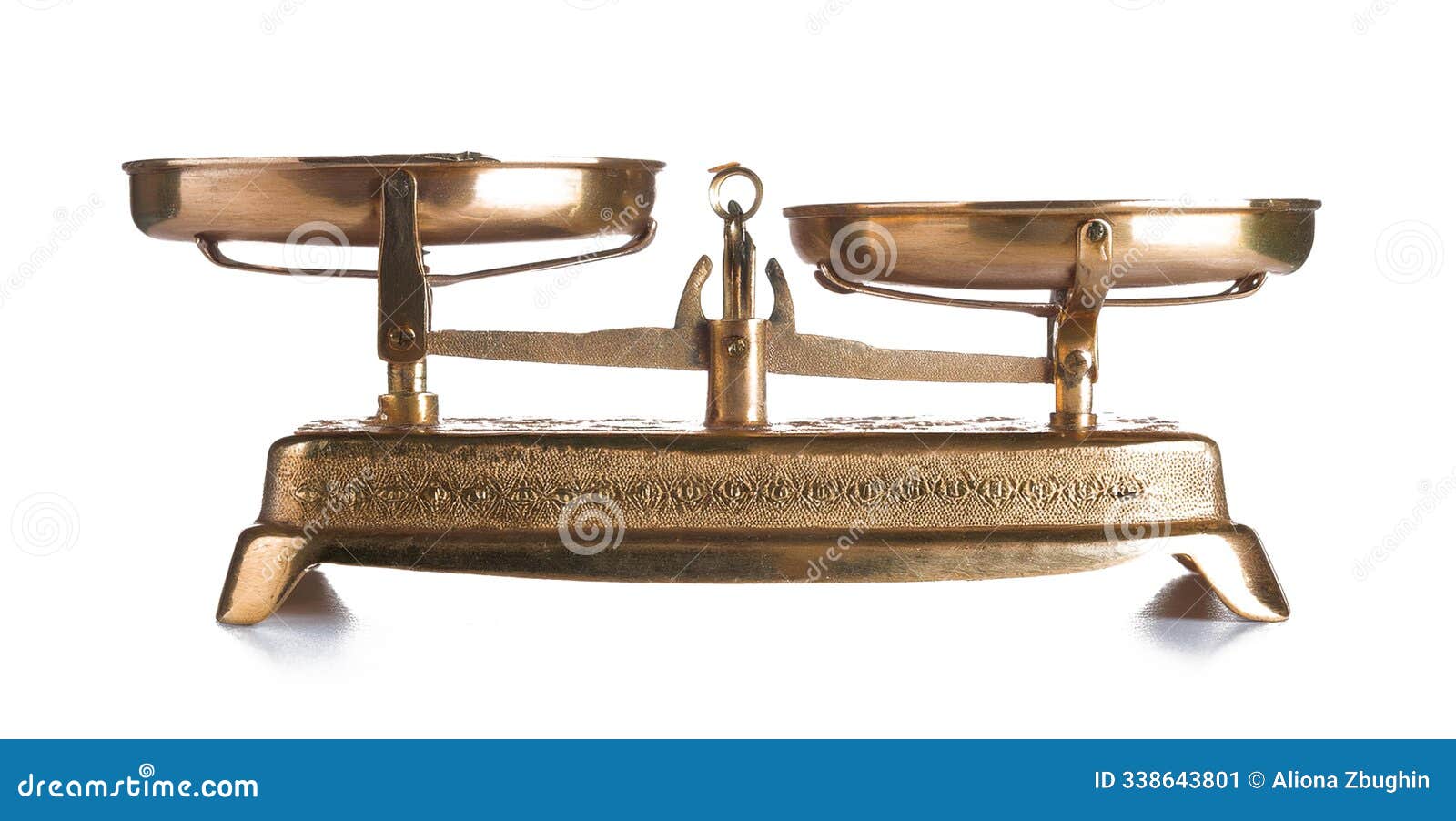 vintage brass apothecary scale by diollo -  on white background