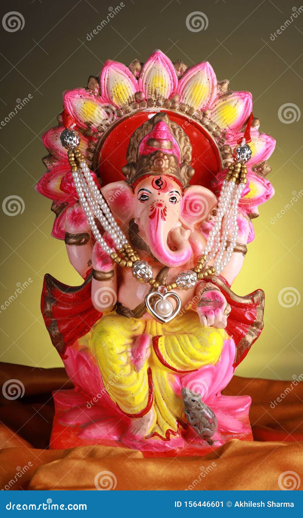 Beautifully Decorated Hindu God Lord Ganesha Statue / Idol Stock ...
