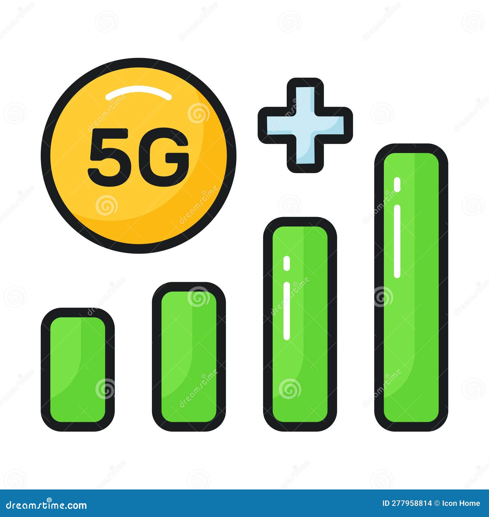 beautifully ed  of 5g technology signals in trendy style, premium icon