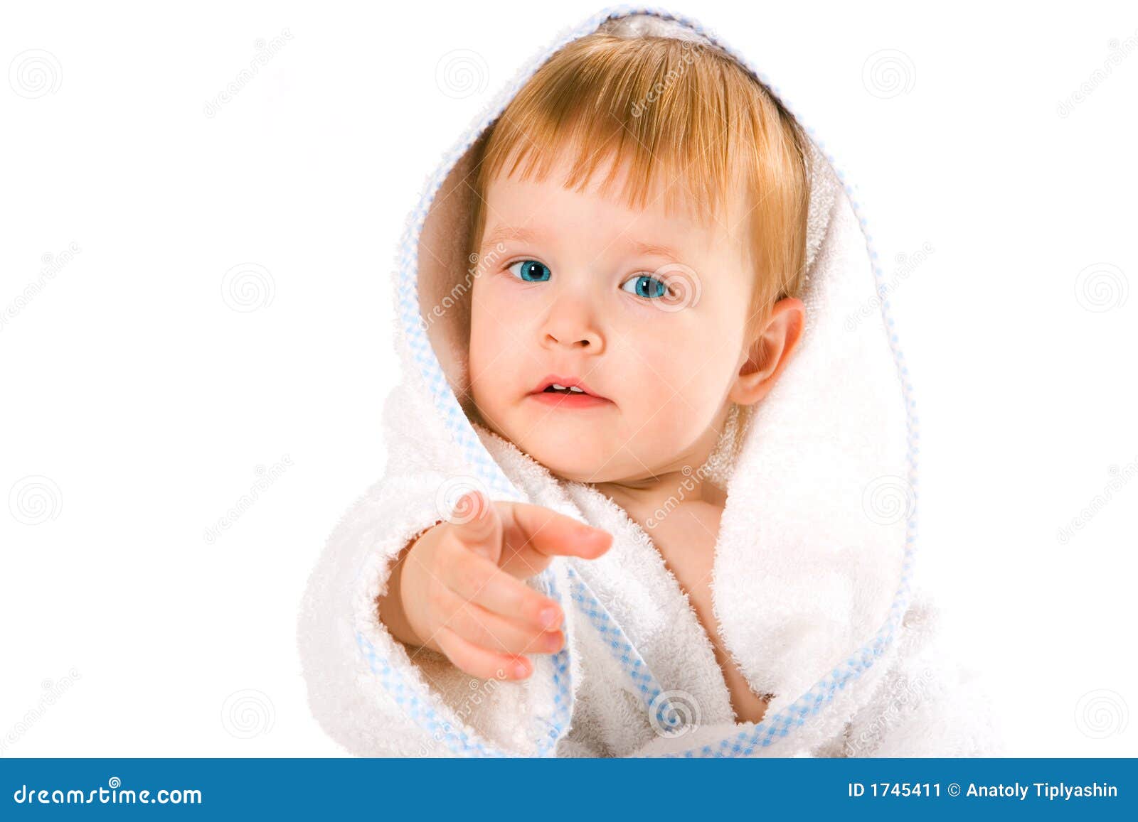 Beauty Baby in Towel after Shower Stock Image - Image of baby, isolated ...