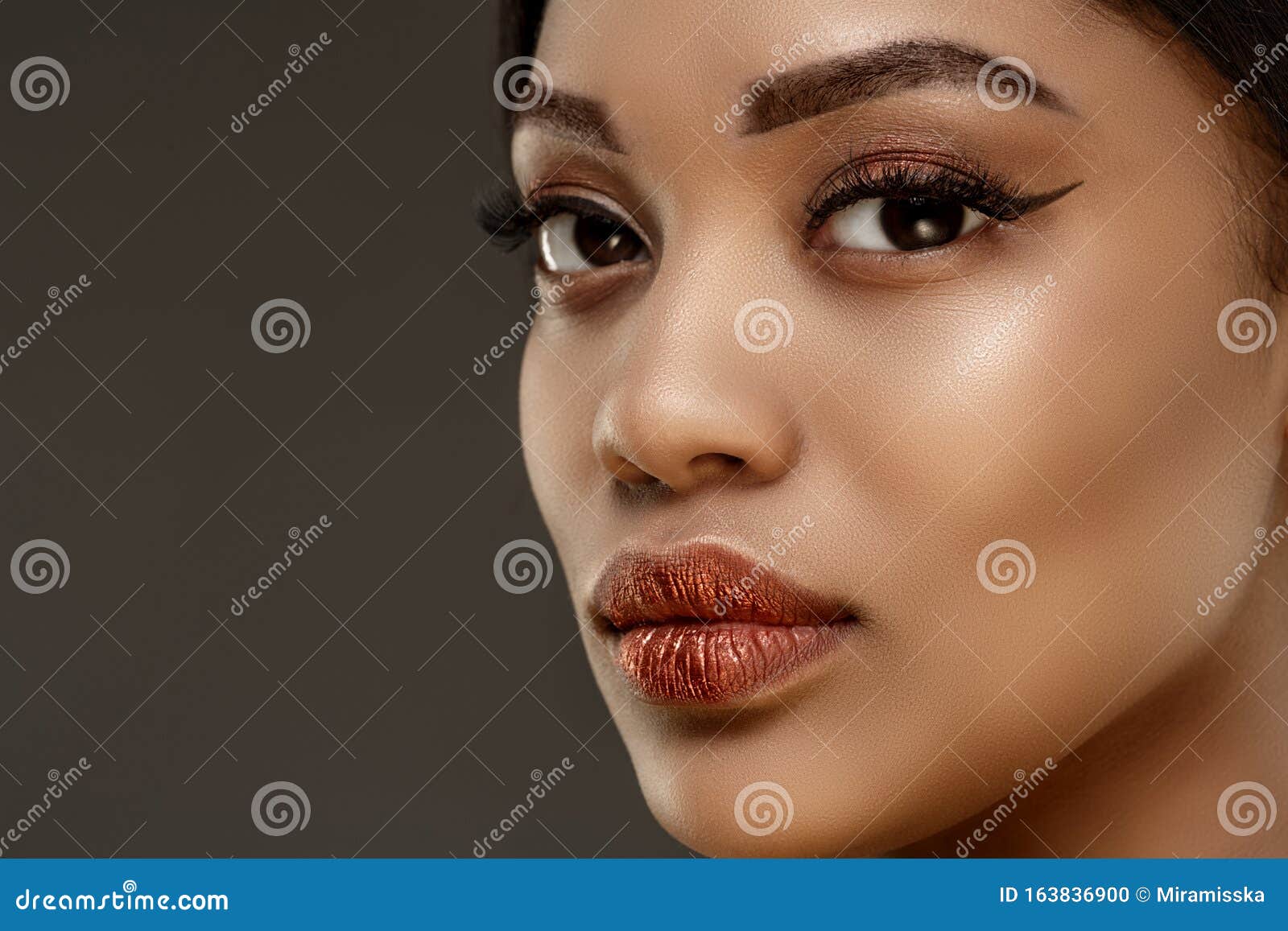 beauty black skin woman african ethnic female face. young african american model. lux model