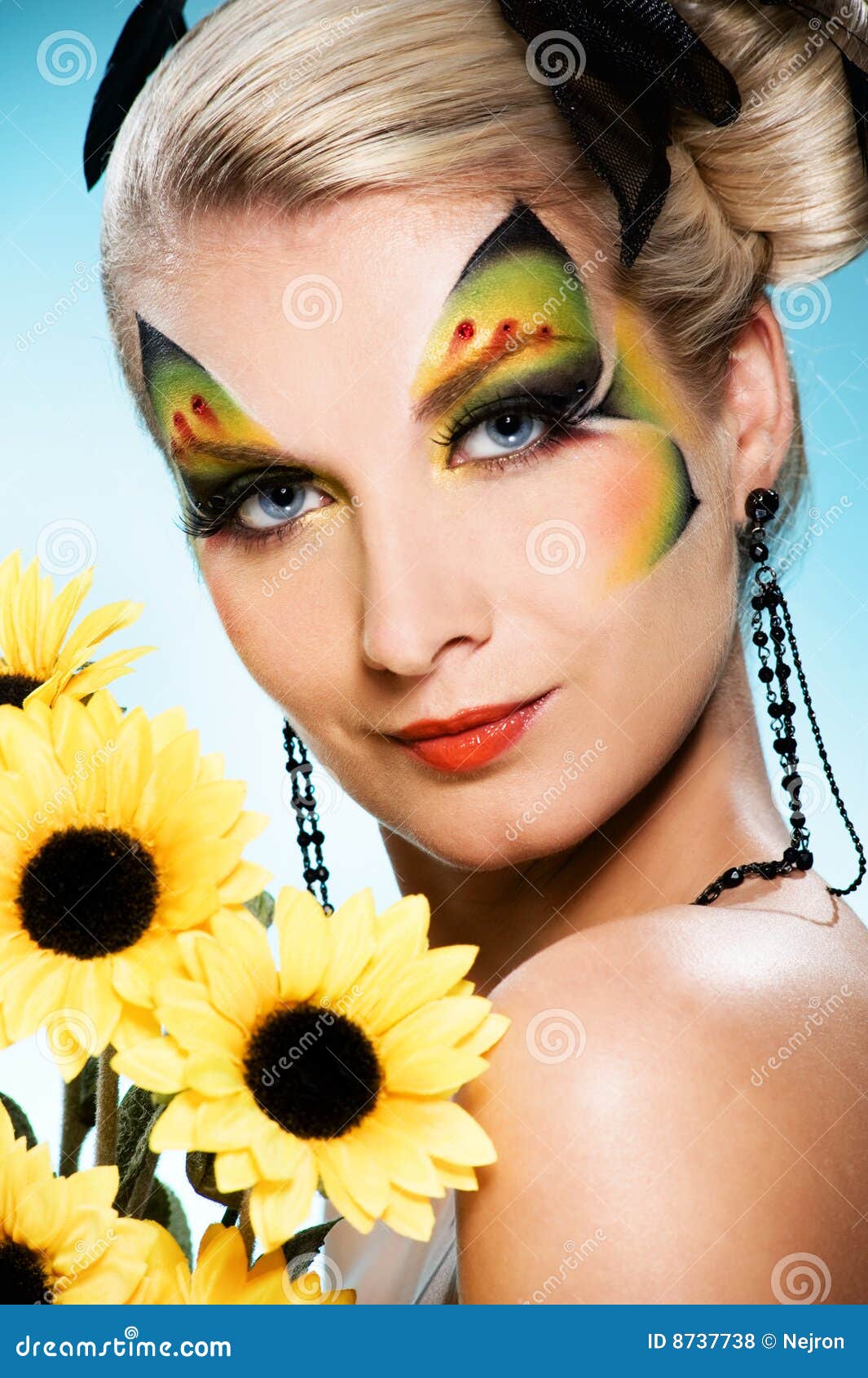 Beauty with Butterfly Faceart Stock Photo Image of butterfly