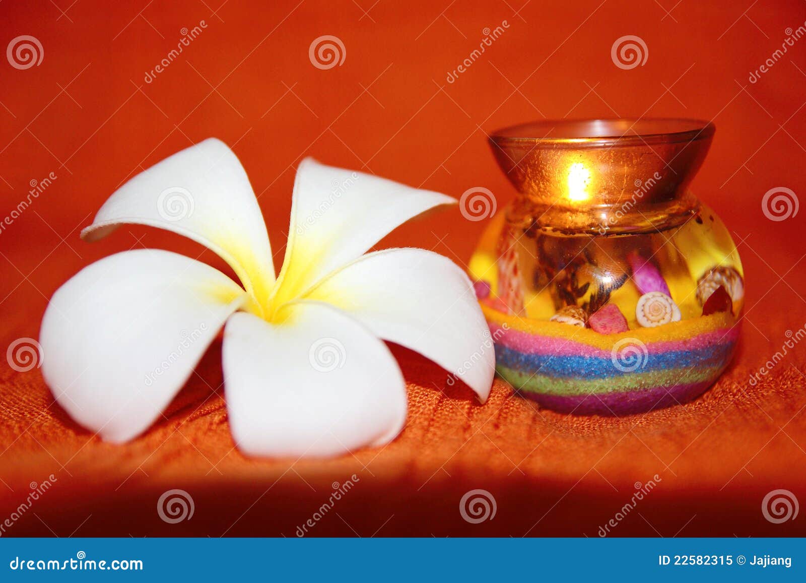 Beauty candle with flower stock image. Image of flower 22582315