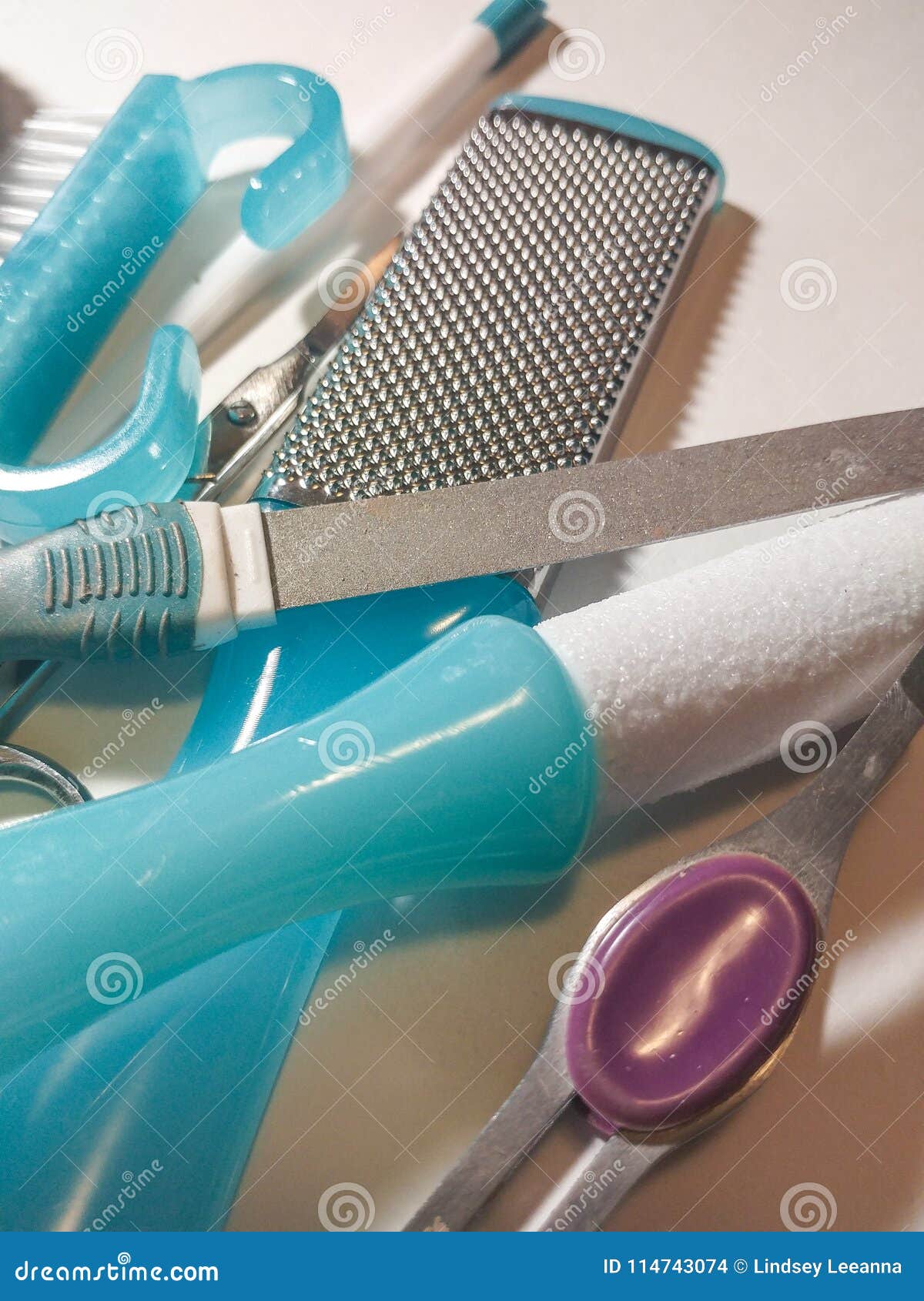 Beauty Care Pedicure Tools, Products, on a White Backgr Stock Photo ...