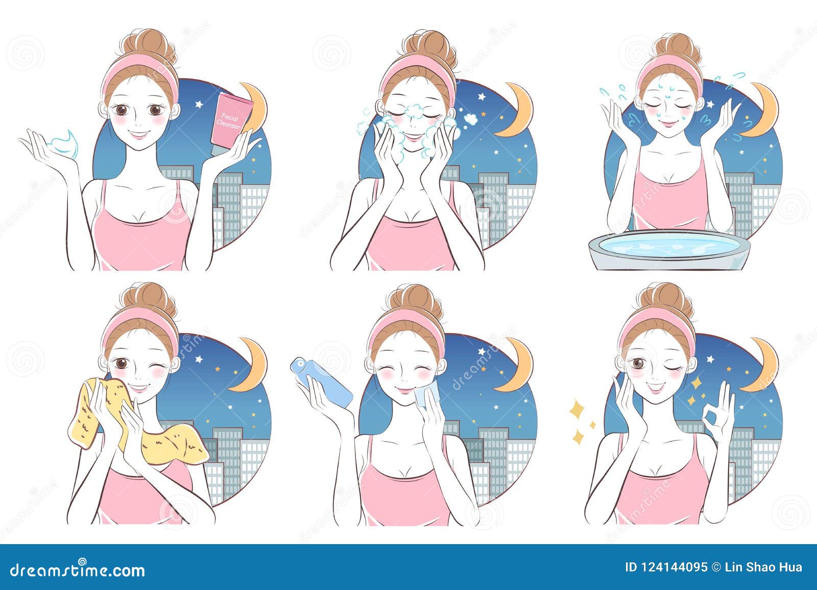 Beauty Cartoon Skin Care Woman Stock Vector - Illustration of happy, love: 124144095 Beauty Cartoon Skin Care Woman Stock Vector - Illustration of happy, love: 124144095