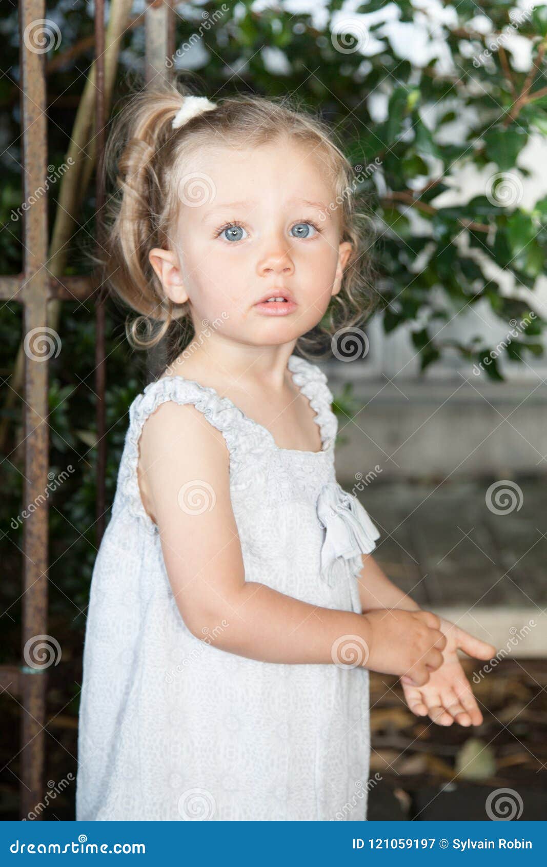 Child Girl Blonde With Perfect Blue Eyes Stock Image Image Of