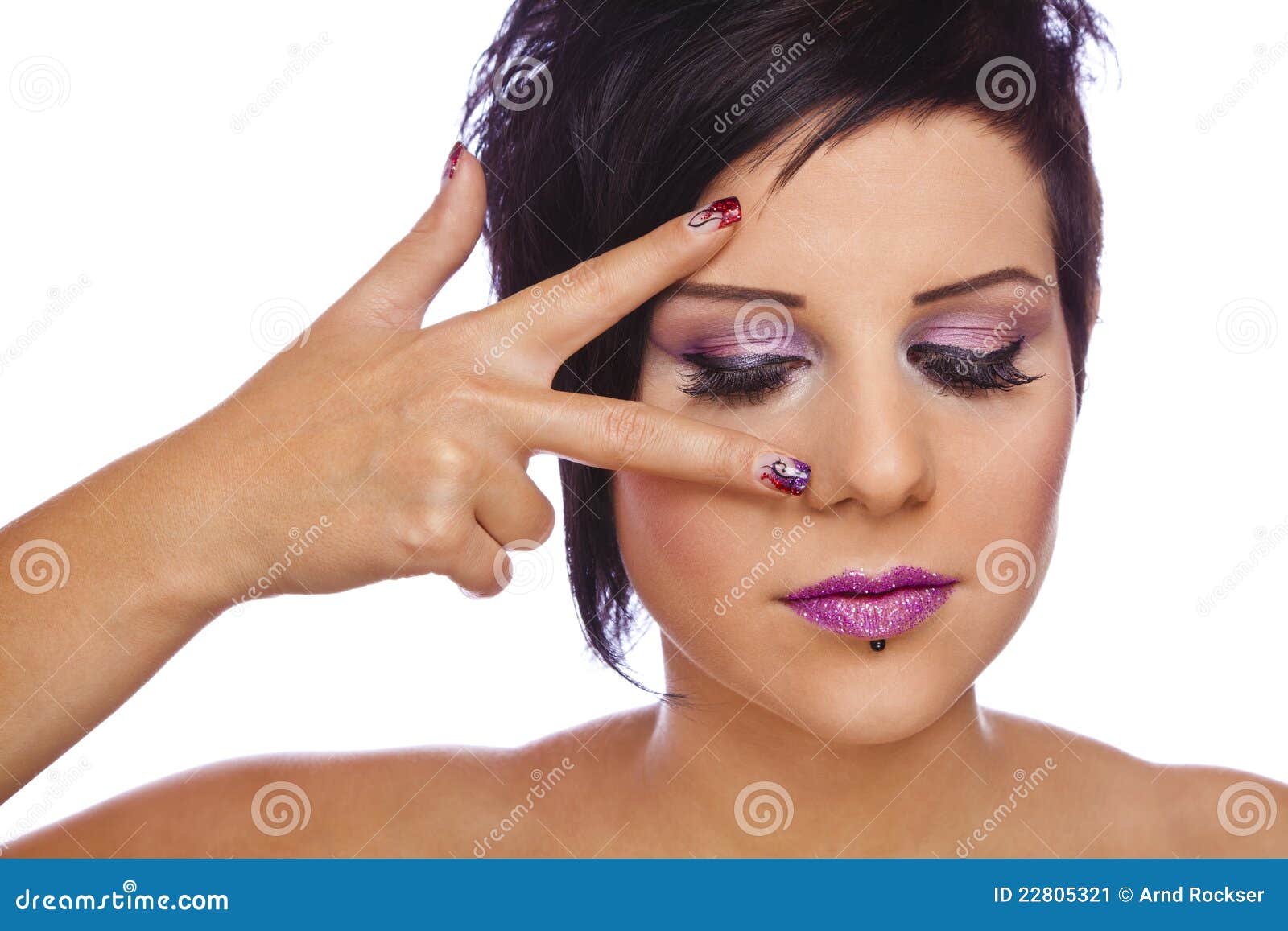 Beauty Concept Nails and Lashes Stock Image Image of finish, french 22805321