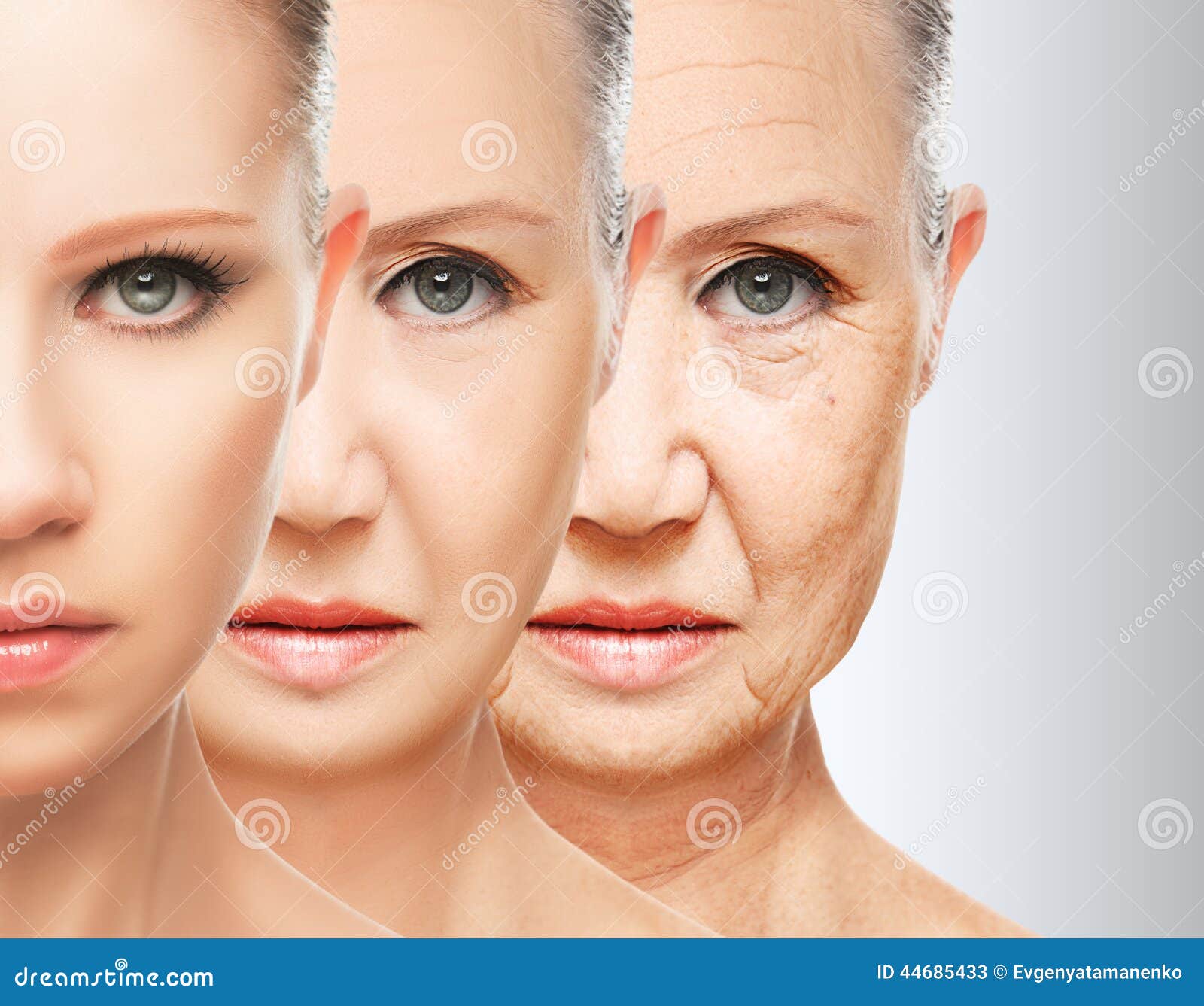 beauty concept skin aging. anti-aging procedures, rejuvenation, lifting, tightening of facial skin