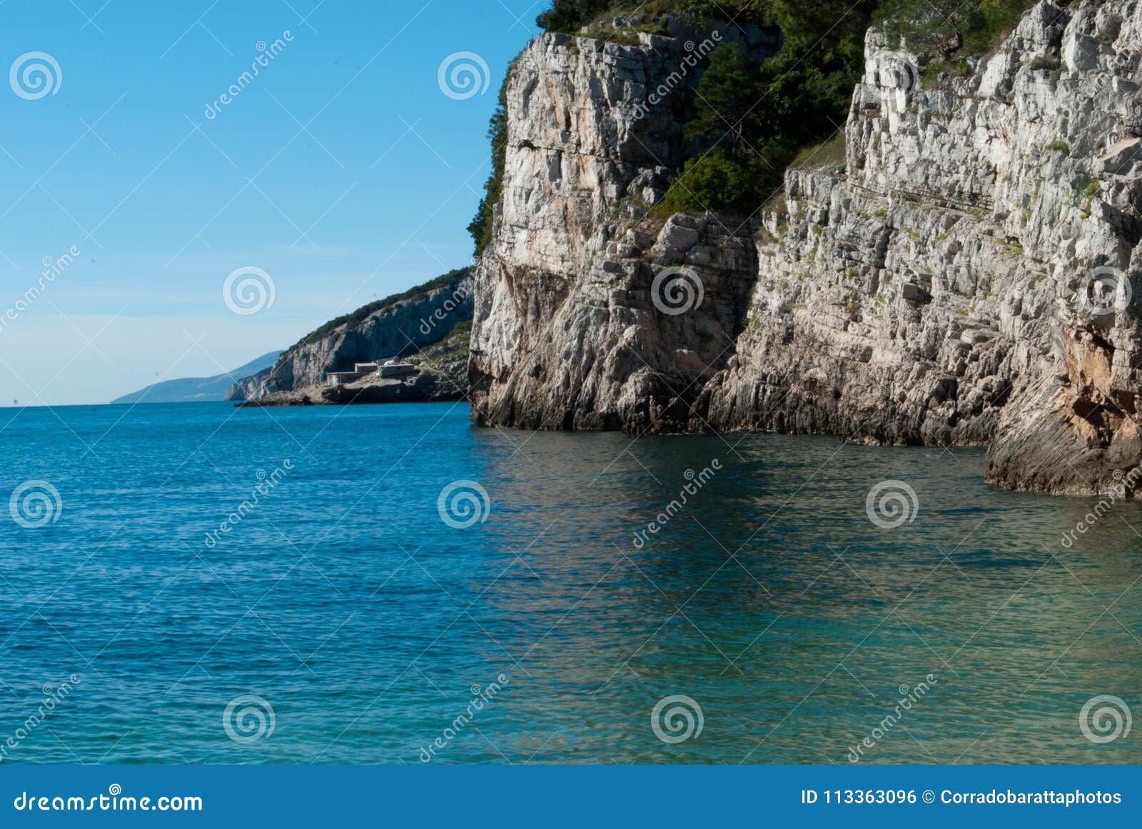 coast overlooking the crystalline sea