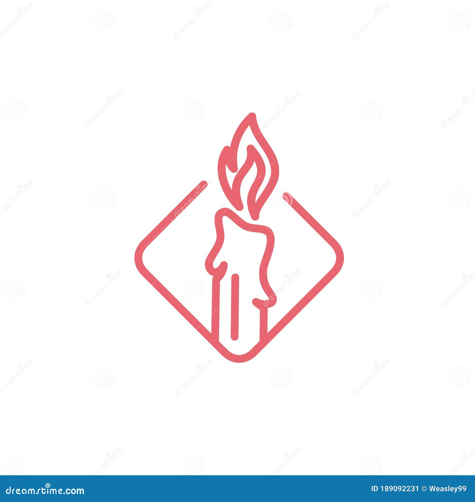 Beauty Elegant Candle Light Simple Logo Design Stock Vector Illustration Of Christmas Creative