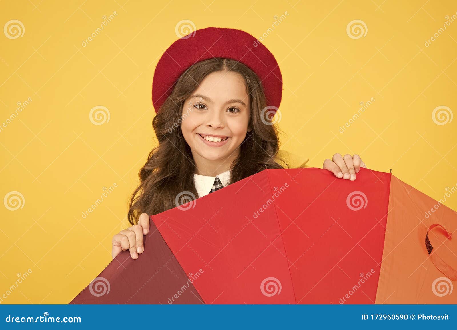 Beauty Is In Every Girl Beauty Model With Open Umbrella Happy Child With Cute Beauty Look Autumn Style Beauty And Stock Photo Image Of Braided Accessory