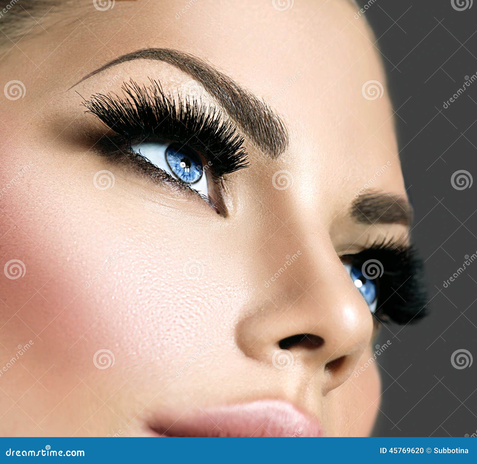 beauty face makeup. eyelashes extensions