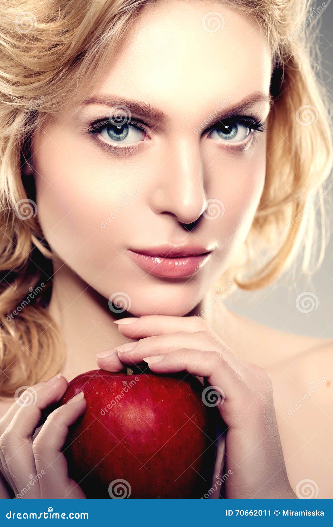 beauty face woman. girl healthy model in spa salon. cream treatment products. facial skin terapy apple