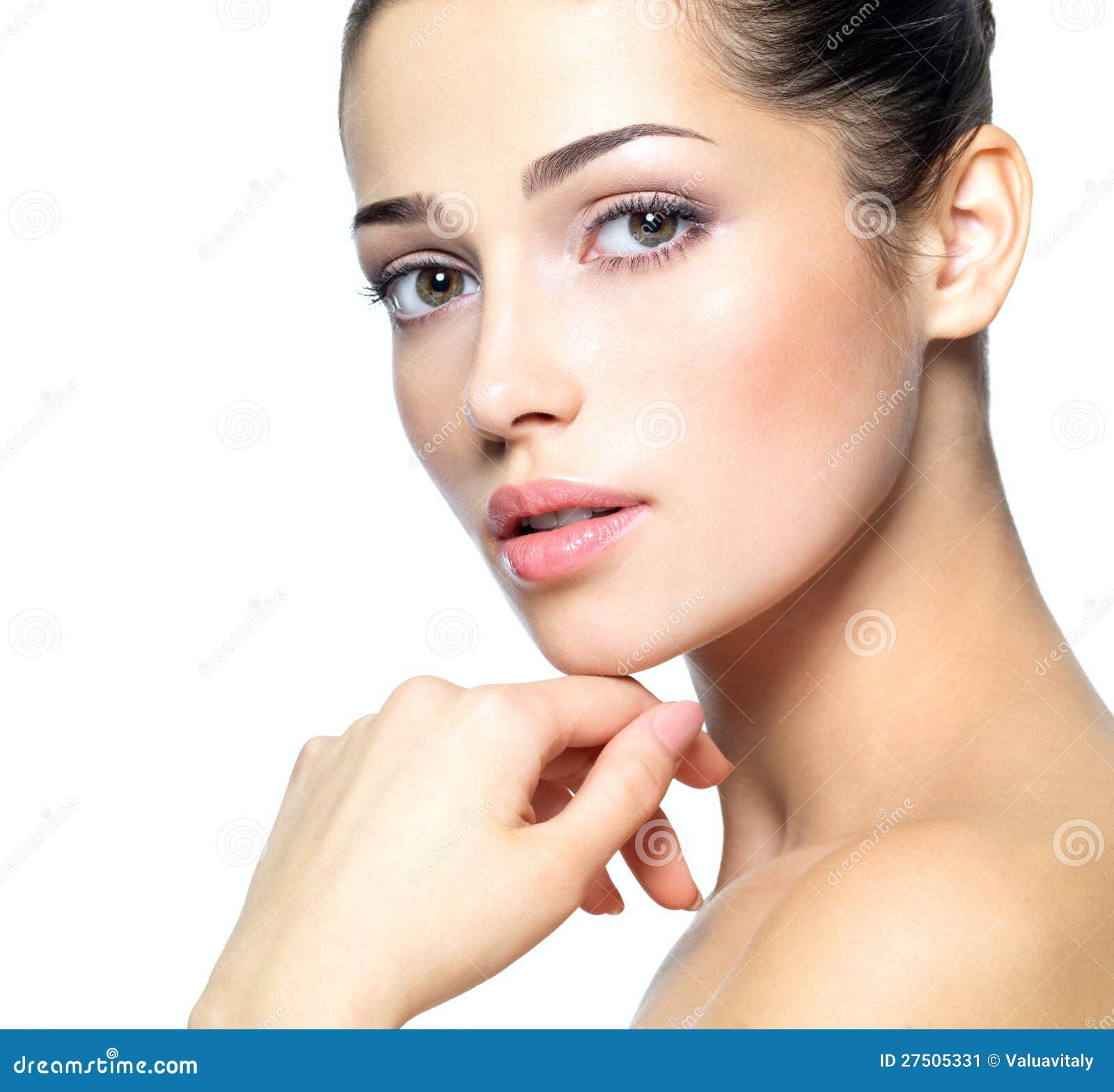 Beauty Face of Young Woman. Skin Care Concept. Stock Image - Image of