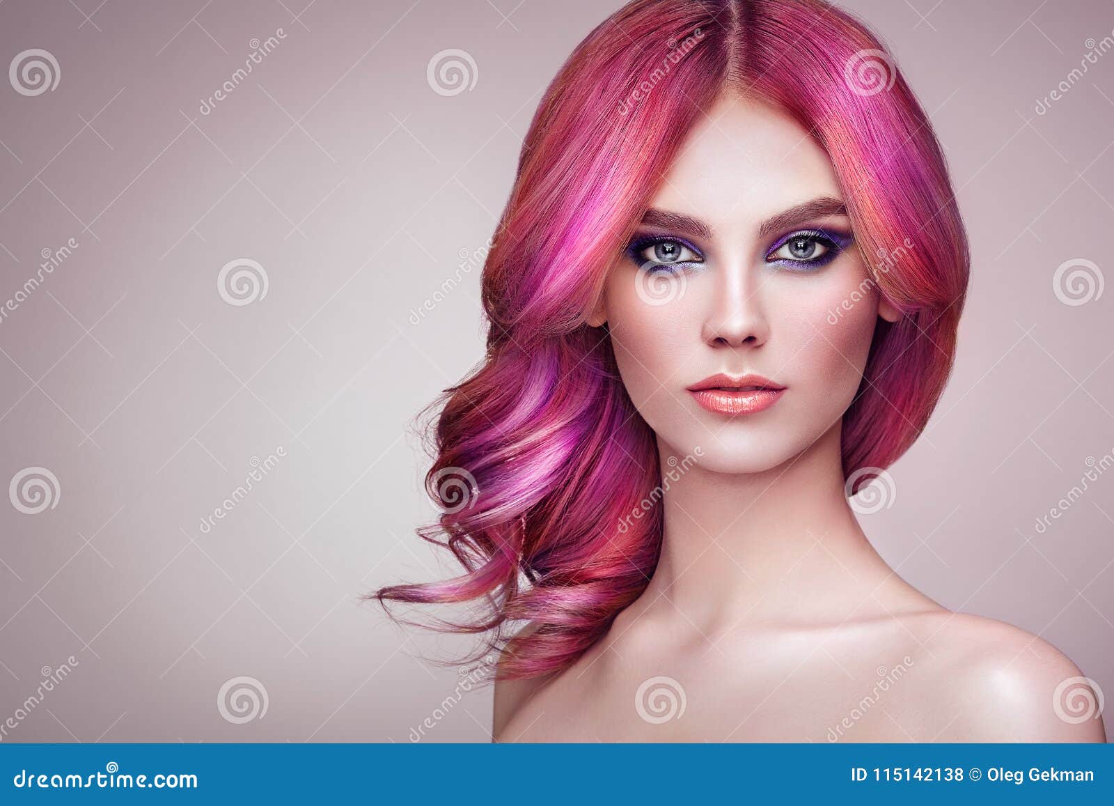 Beauty Fashion Model Girl with Colorful Dyed Hair Stock Photo - Image of  hair, elegant: 115142138