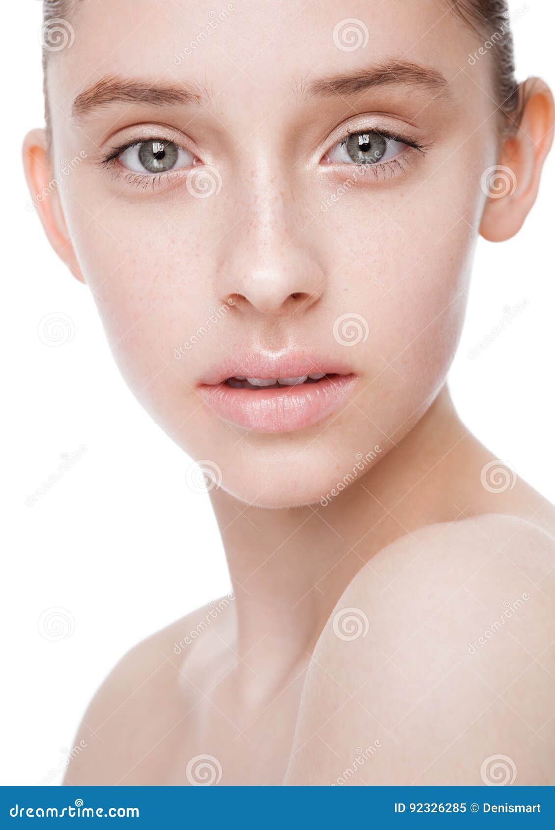 Beauty Fashion Model with Natural Makeup Skin Care Stock Image - Image ...