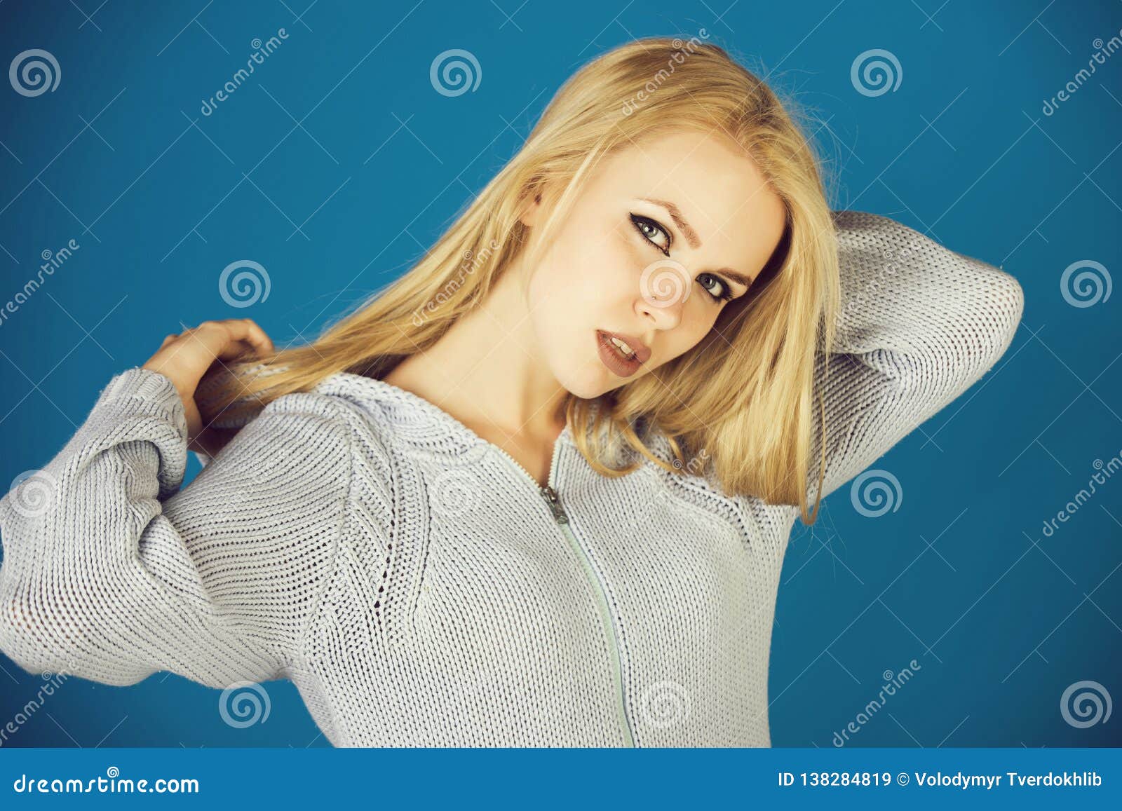 Beauty And Fashion Woman With Long Hair And Adorable Face