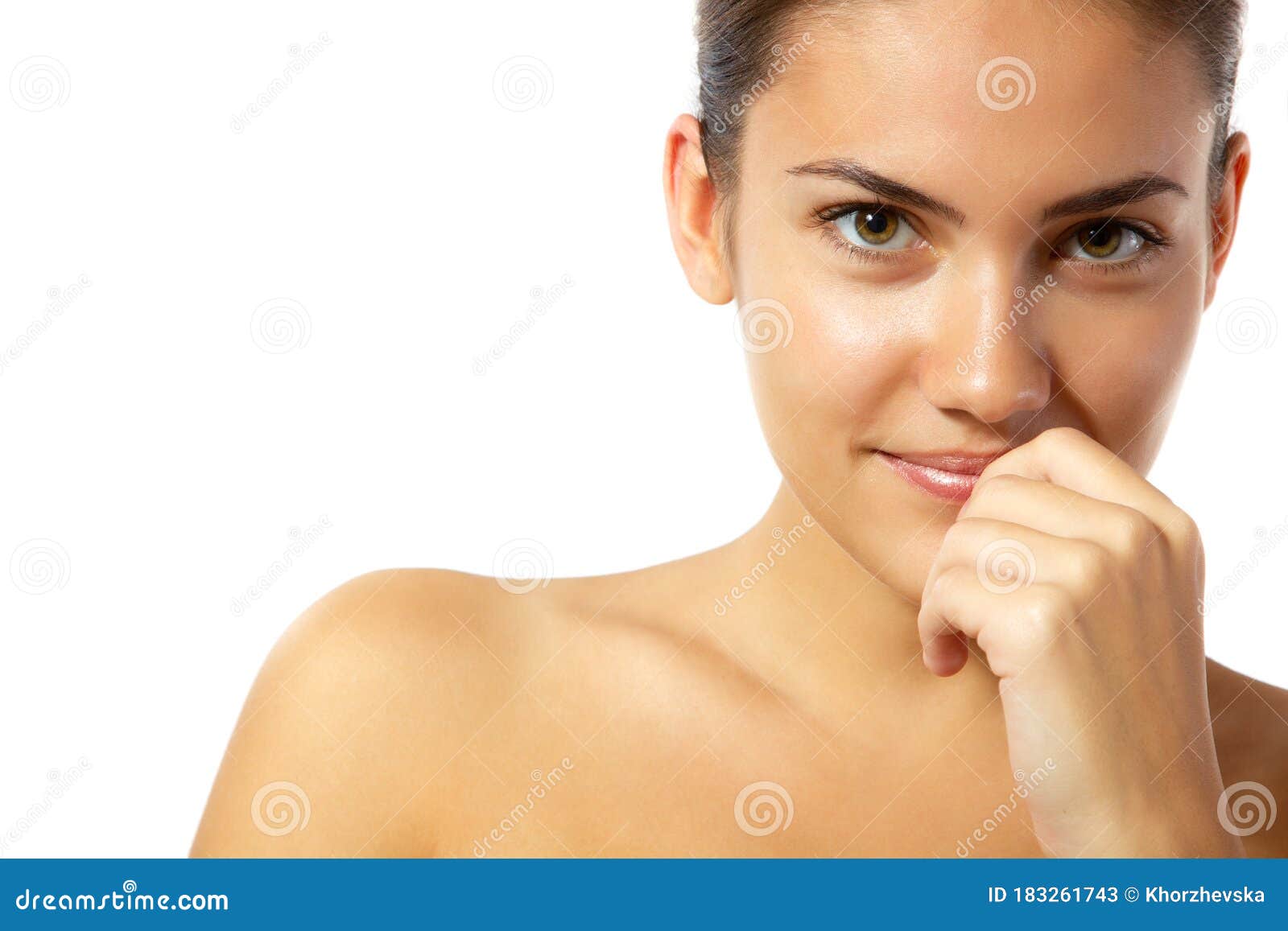 Beauty Feminine Portrait Of Female Face With Healthy Natural Skin