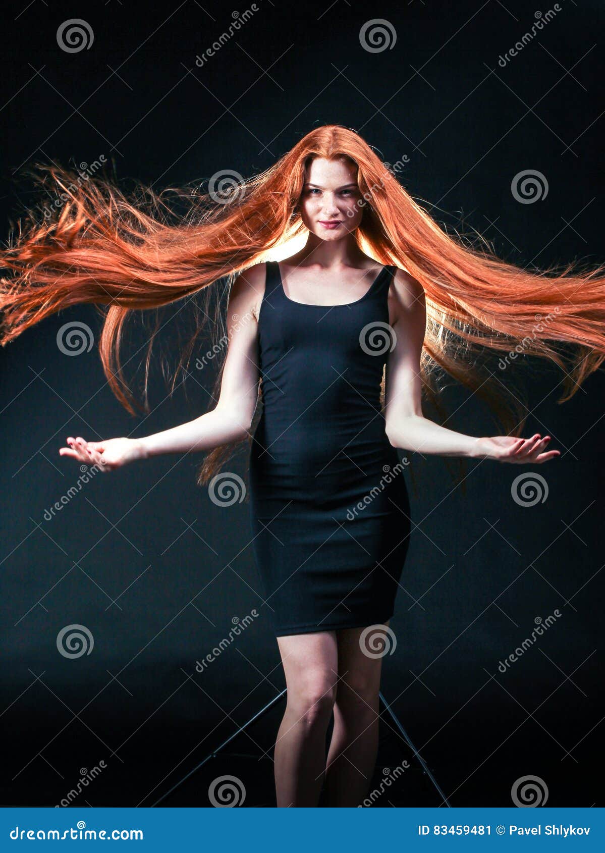 Beauty Ginger Girl Portrait. Healthy Long Red Hair. Beautiful Yo Stock ...