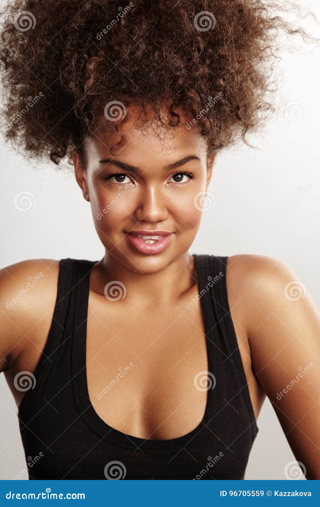 Beauty Girl With An Afro Hair Stock Image Image Of