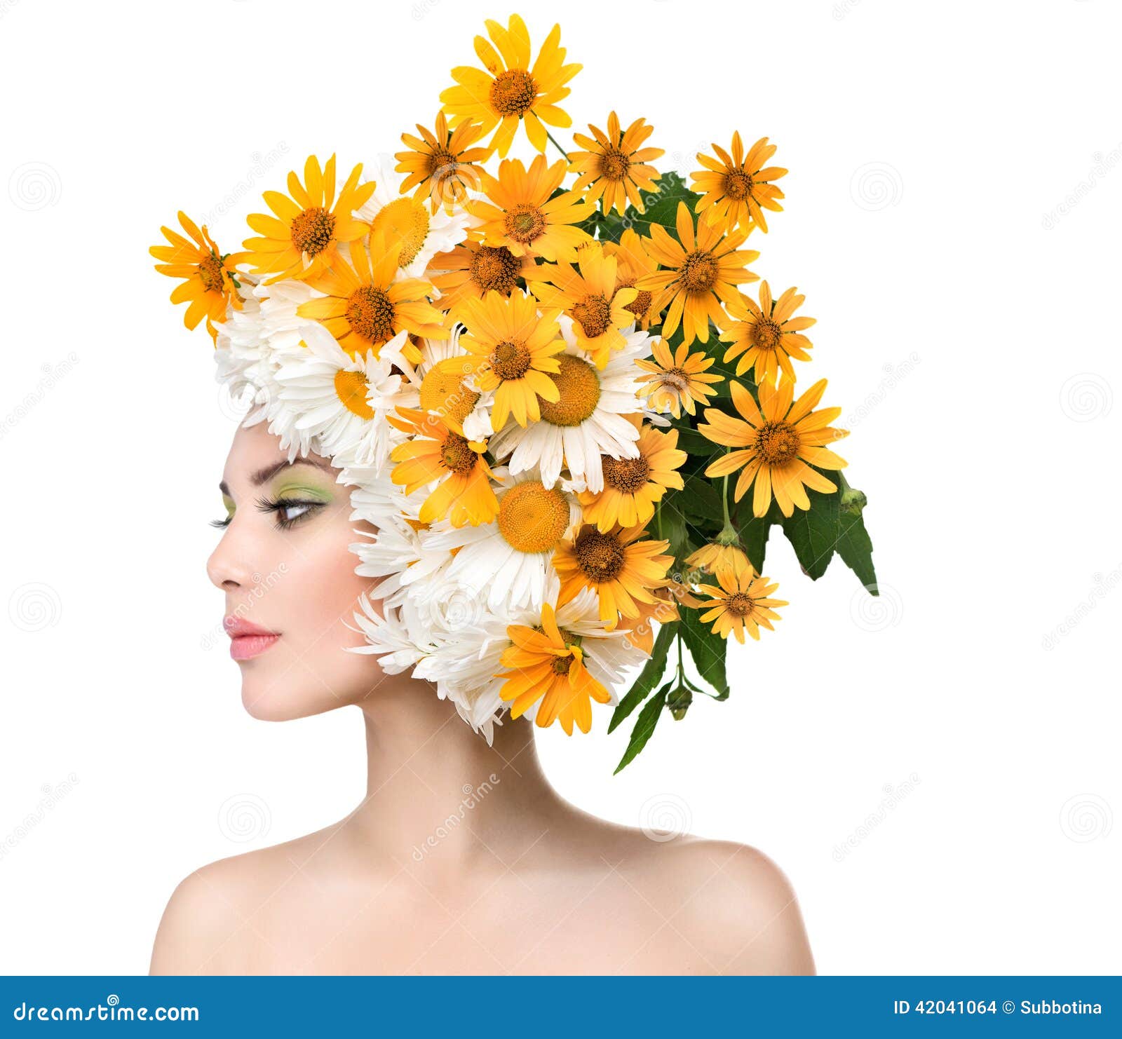 Beauty Girl with Daisy Flowers Hairstyle Stock Photo - Image of fashion, daisies: 42041064 Beauty Girl with Daisy Flowers Hairstyle Stock Photo - Image of fashion, daisies: 42041064