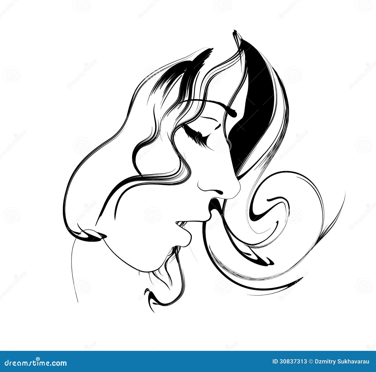 Download Beauty girl face stock vector. Illustration of head, girl - 30837313