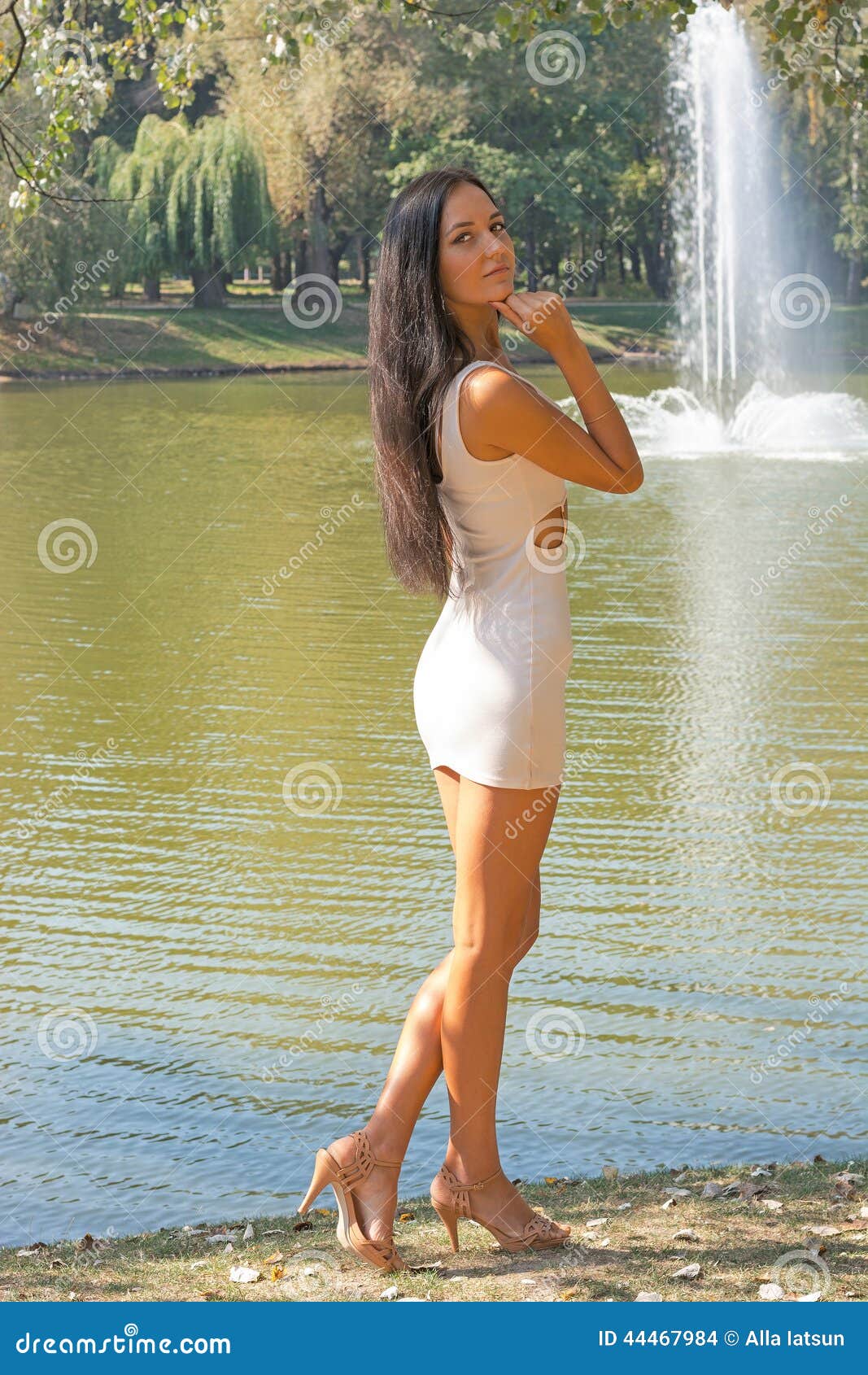 Beauty Girl In Short Dress On Nature Background. Fashion, Beauty Stock  Photo, Picture and Royalty Free Image. Image 31946116.