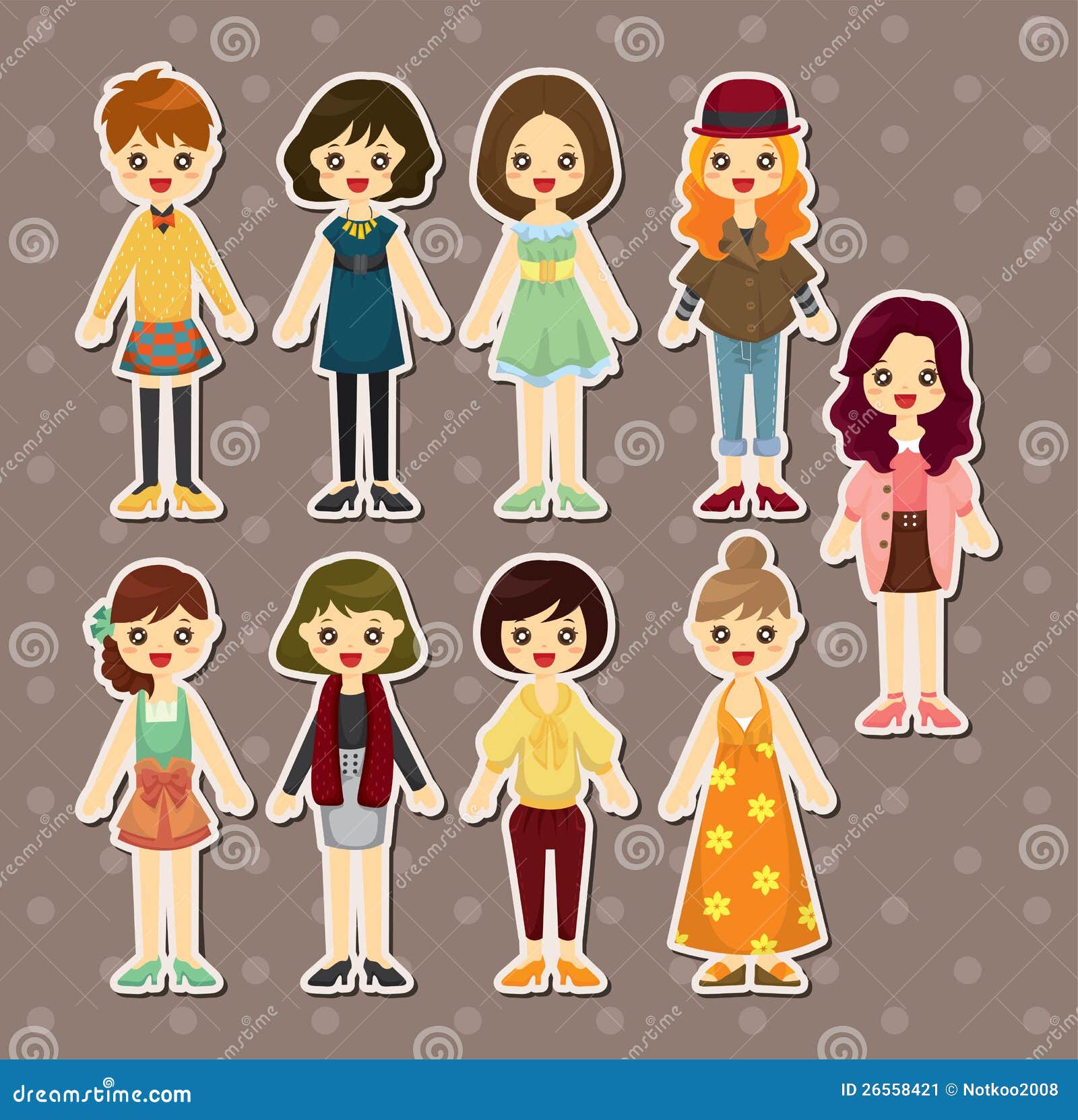 Girl Stickers Stars, Firework, Superstar Logo, Love Lettering. Retro