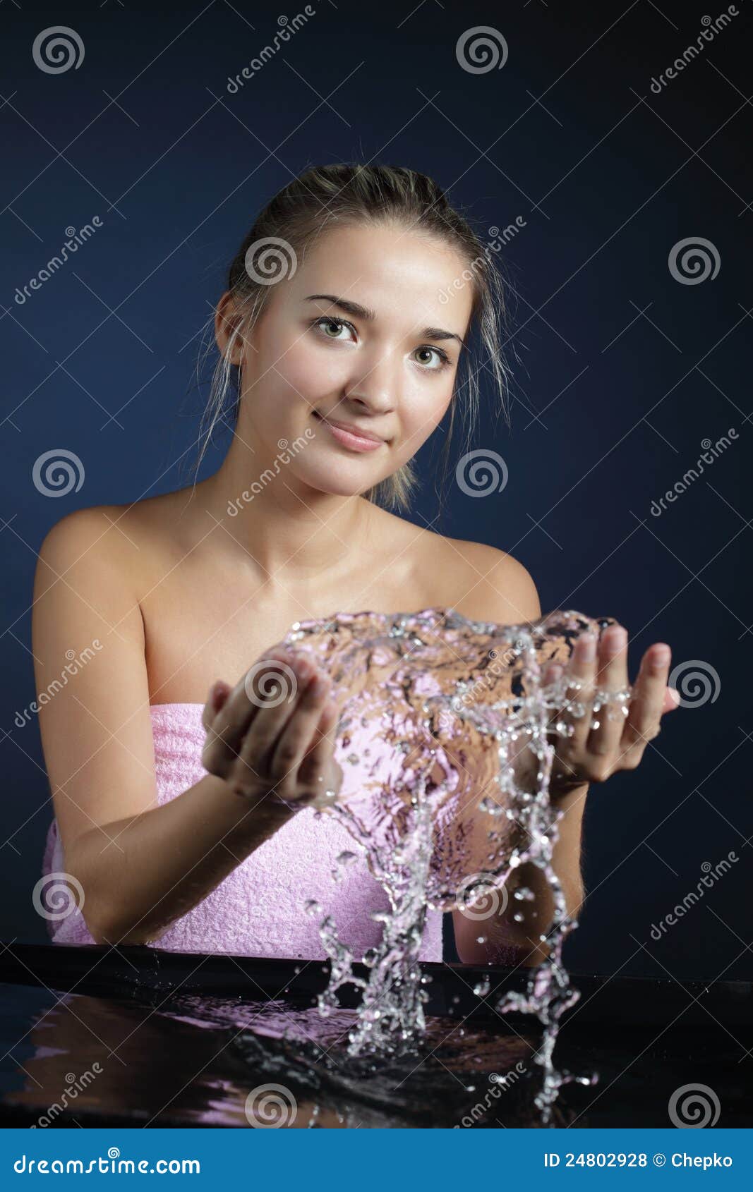 Beauty girl wash face stock photo. Image of healthy, lifestyles 24802928