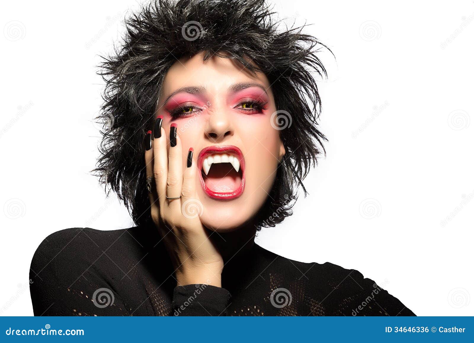Beauty Gothic Girl. Vampire Makeup Stock Photo - Image of anger, death ...