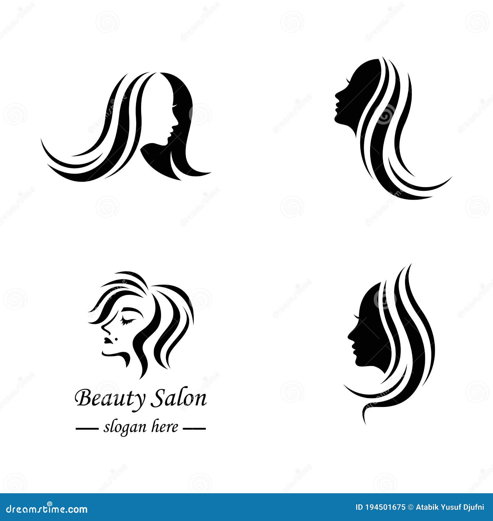 Beauty hair and salon logo stock vector. Illustration of style - 194501675