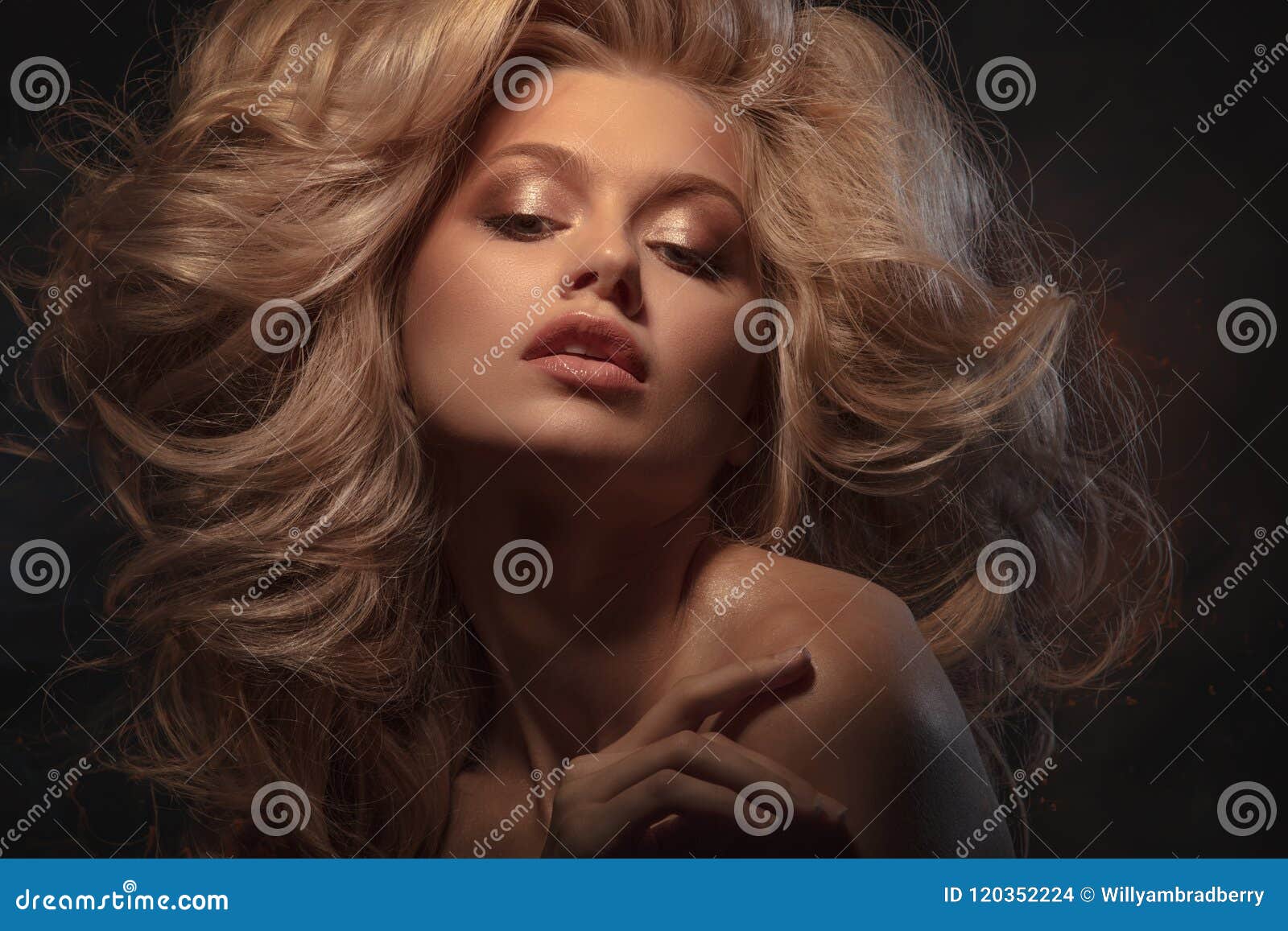 Beauty Headshot of Fashion Blonde Model Stock Photo - Image of ...