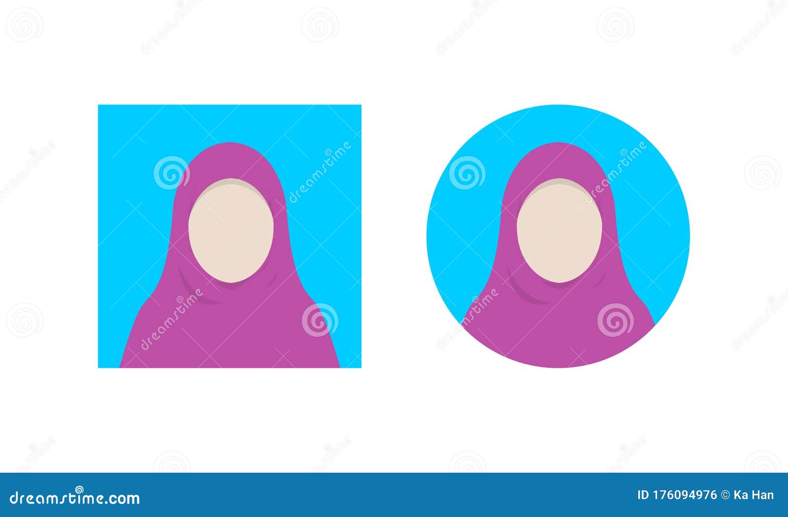 Beauty Hijab Avatar Profile Vector Muslim Woman Icon