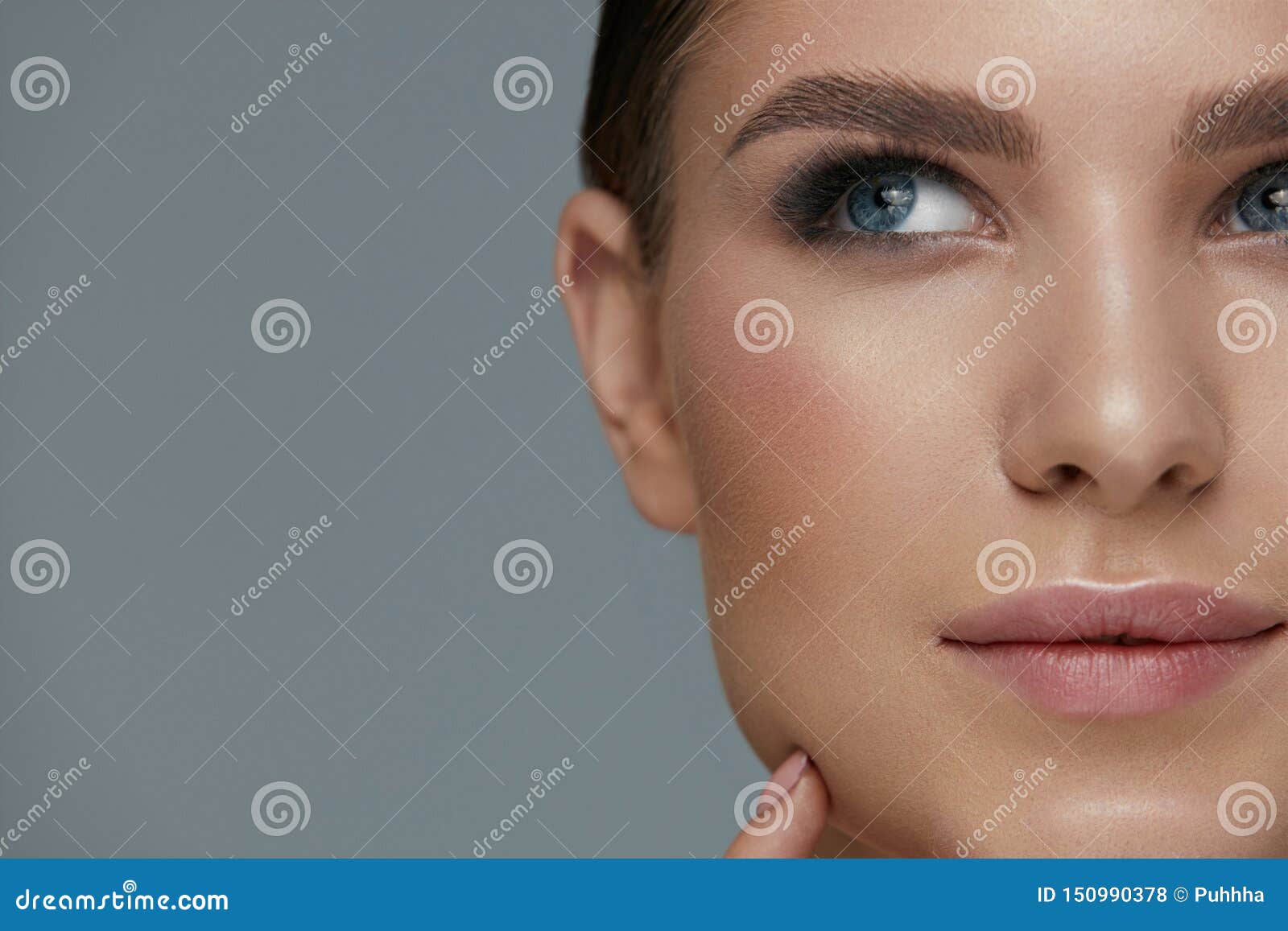 beauty makeup. woman face with eyes and eyebrows make-up