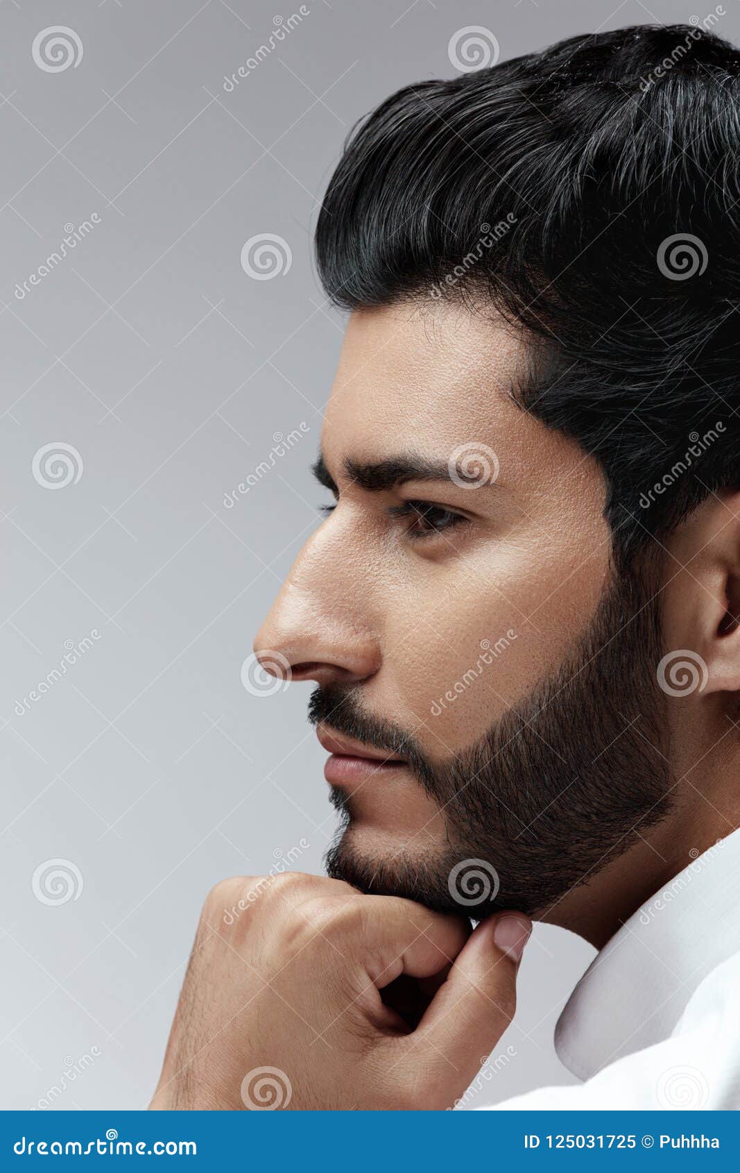 Beauty. Man with Hair Style and Beard Portrait Stock Image - Image of  hairstyle, care: 125031725