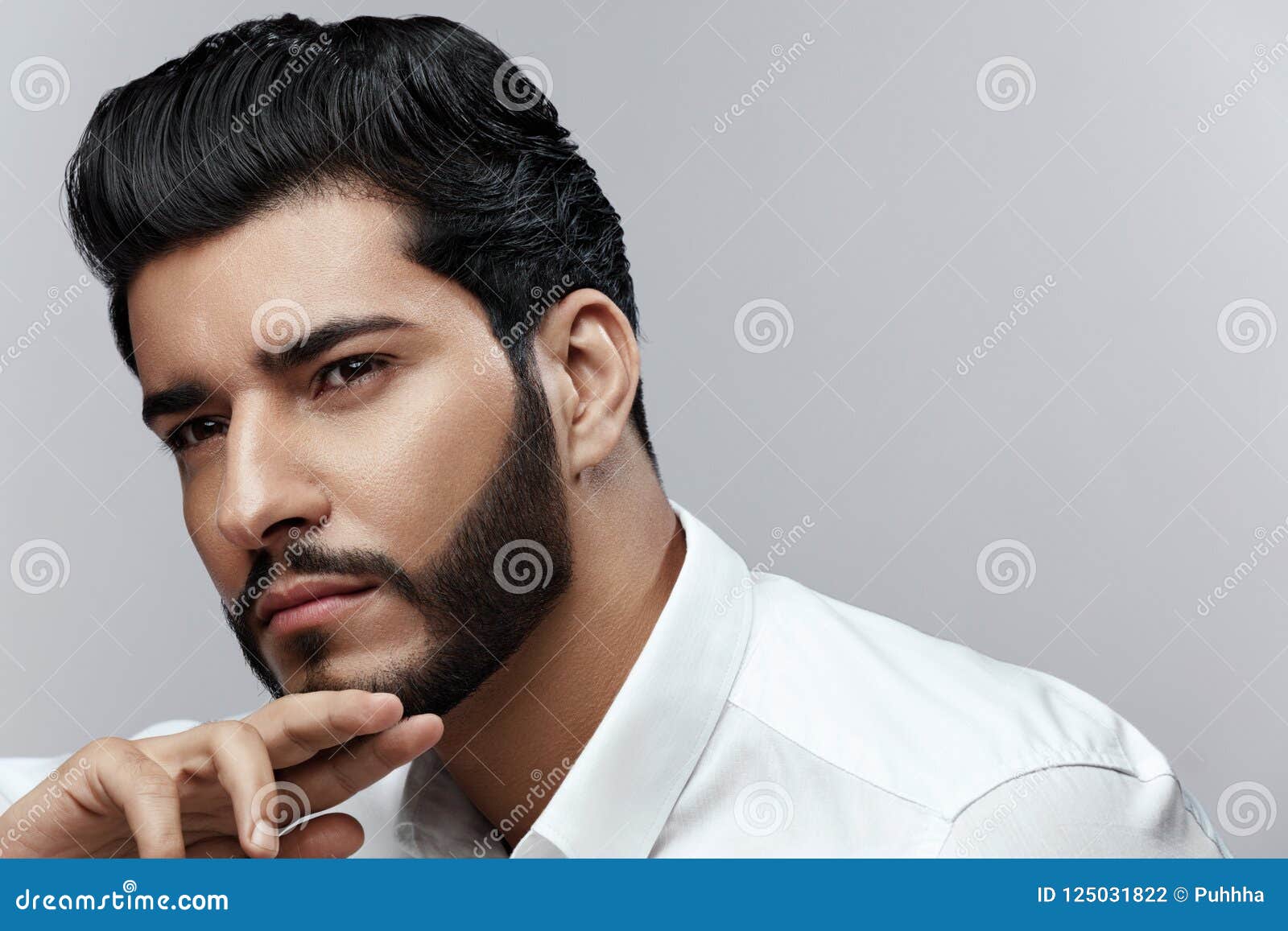 Beauty. Man with Hair Style and Beard Portrait Stock Photo - Image of  masculine, care: 125031822